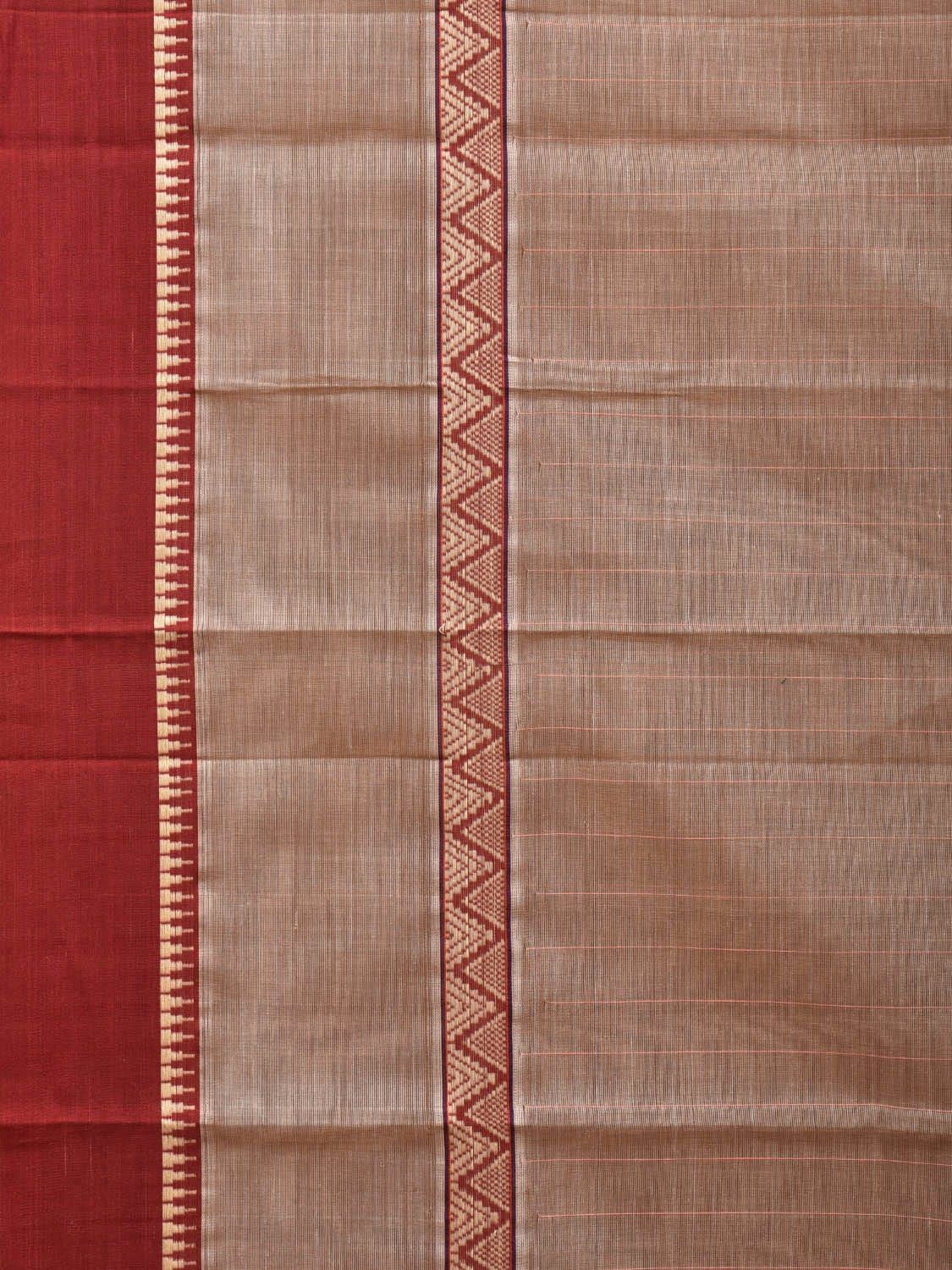 Fawn Narayanpet Cotton Handloom Saree with Strips Design No Blouse np0808