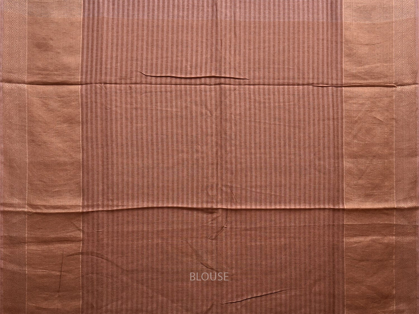 Fawn Tussar Saree with Strips Body and Pallu Design o0574