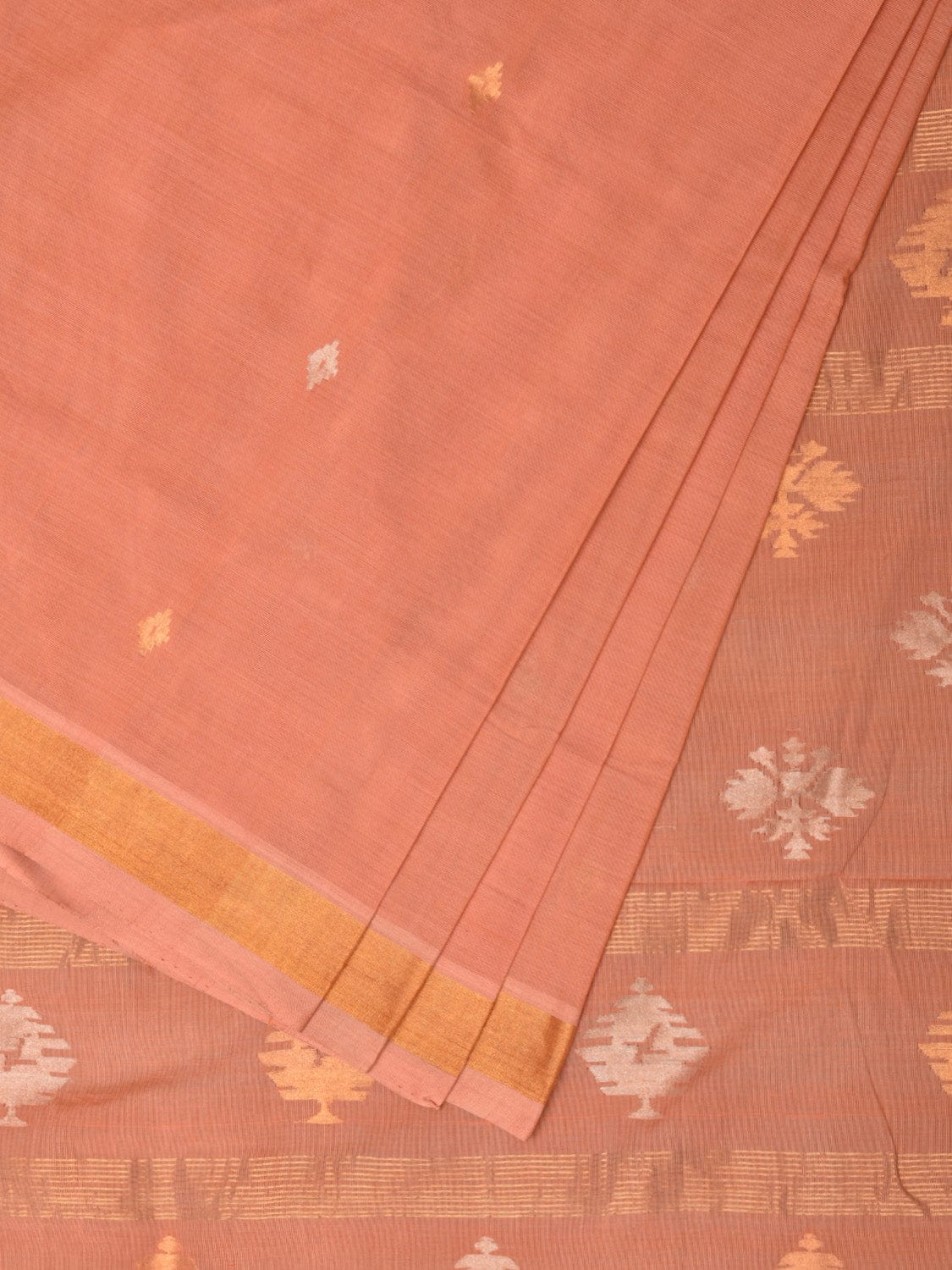 Fawn Uppada Cotton Handloom Saree with Assorted Pallu Design u2124