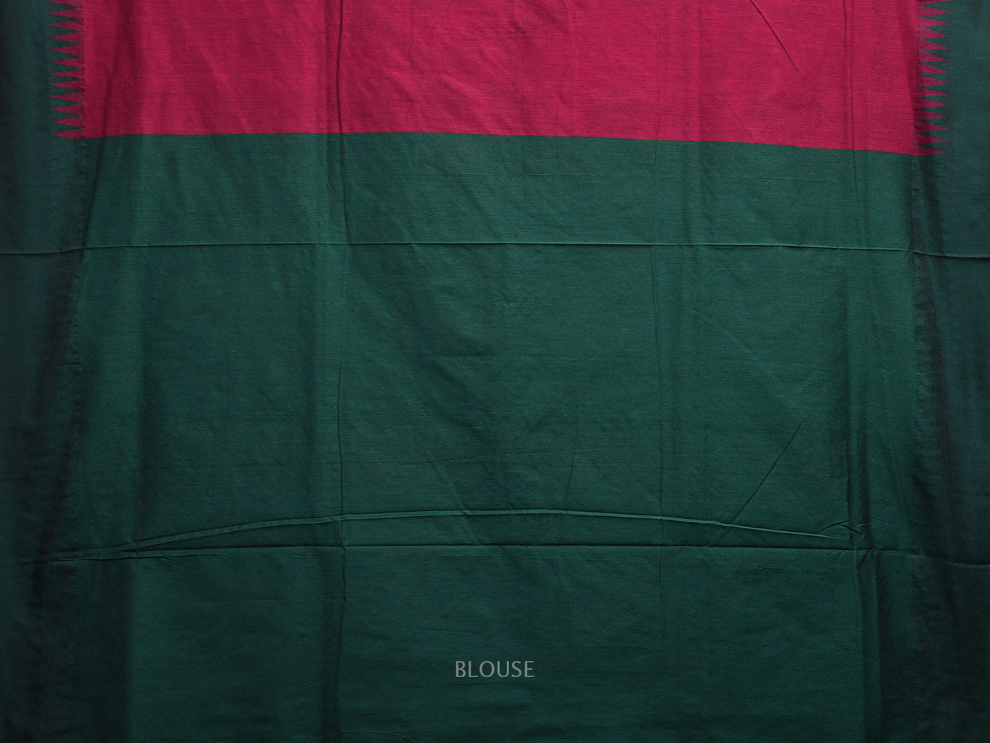 Pink and Green Gadwal Cotton Viscose Saree with Body Buta and Temple Border Design g0449