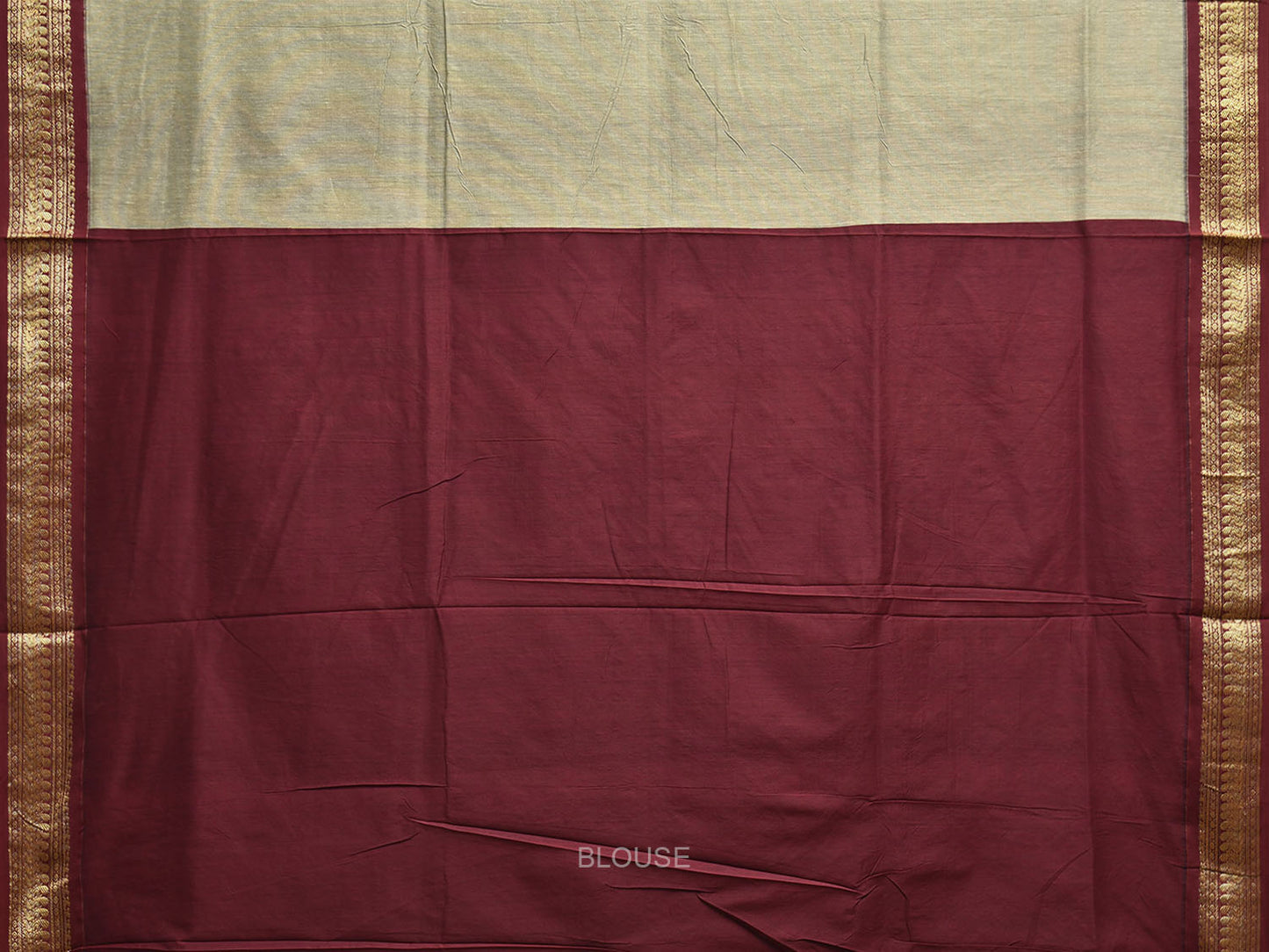 Sea Green and Maroon Gadwal Cotton Viscose Saree with Pallu and Border Design g0494