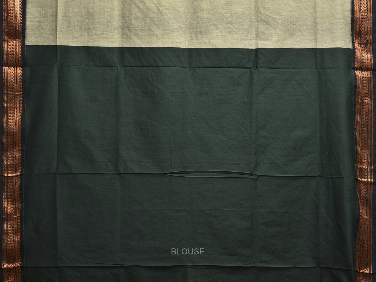 Sea Green and Green Gadwal Cotton Viscose Saree with Pallu and Border Design g0496