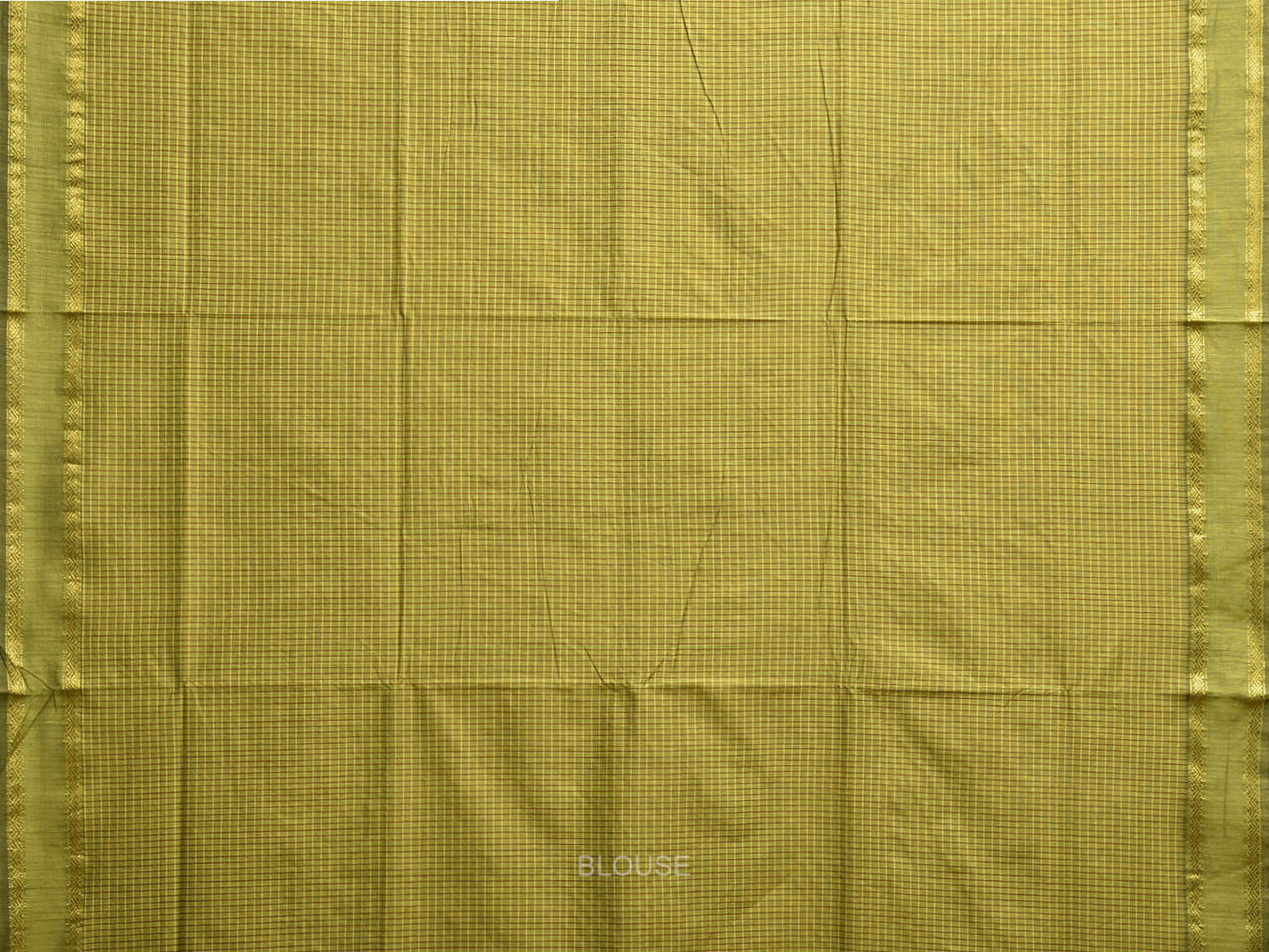 Light Green Gadwal Cotton Viscose Saree with Checks and Border Design g0505