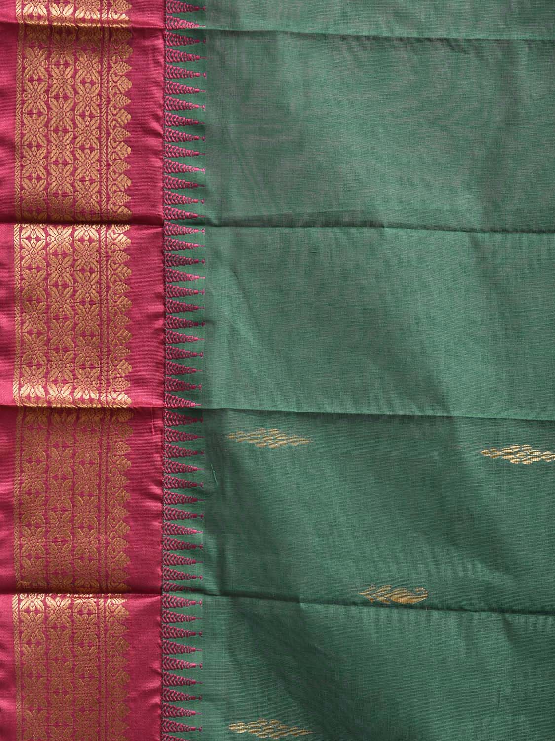 Green and Pink Gadwal Cotton Viscose Saree with Border and Pallu Design No Blouse g0511