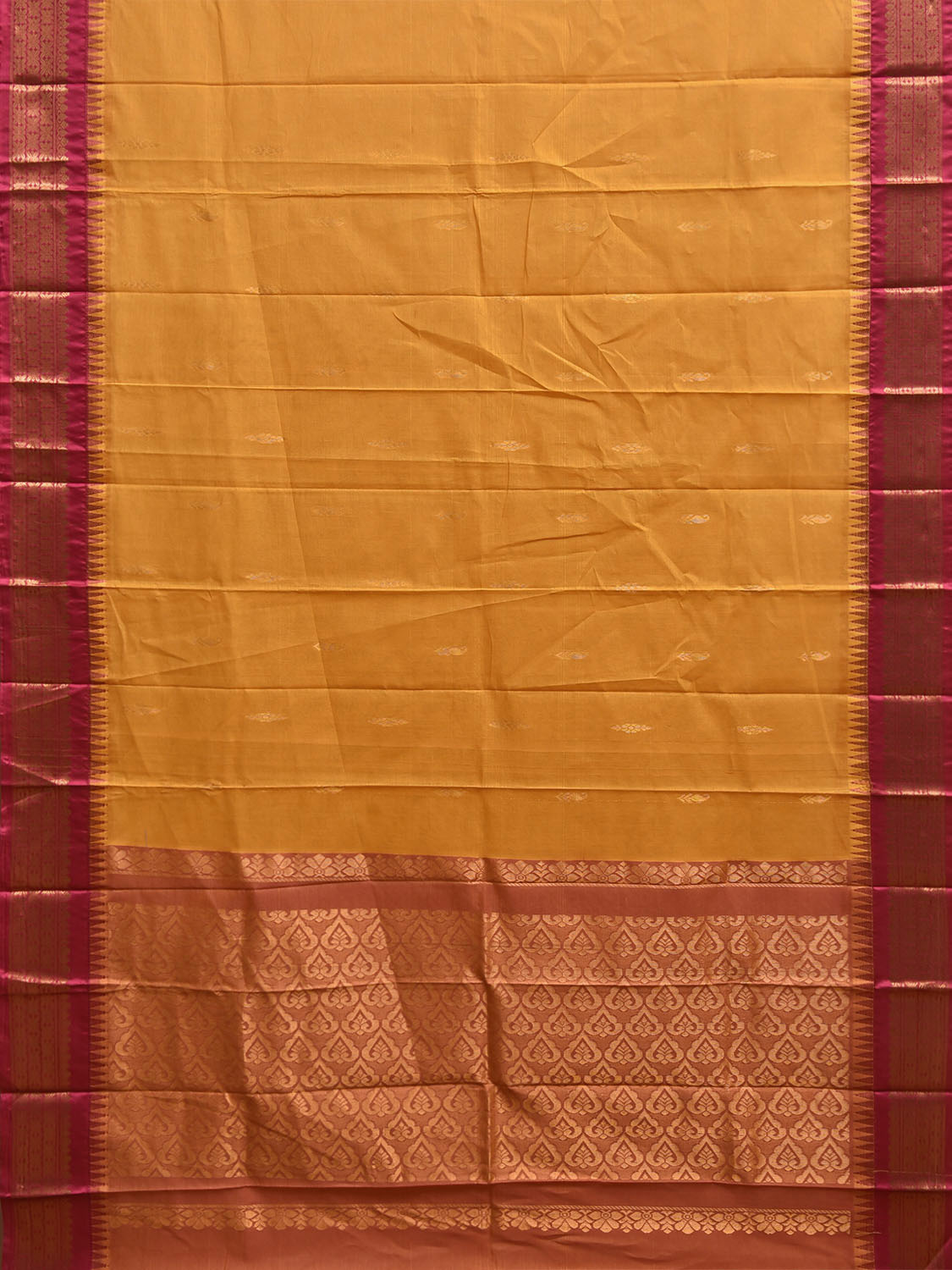 Yellow and Pink Gadwal Cotton Viscose Saree with Border and Pallu Design No Blouse g0519