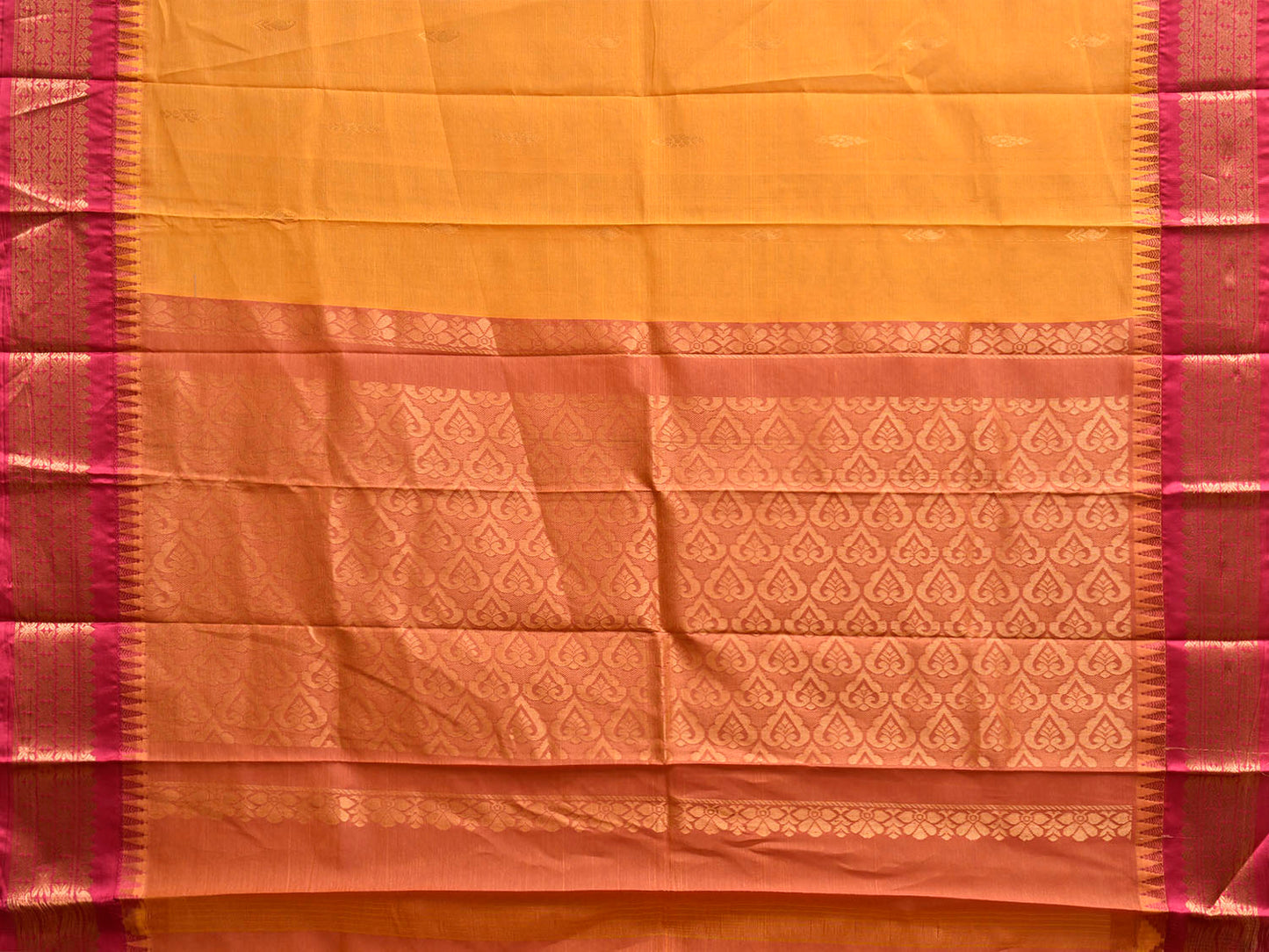Yellow and Pink Gadwal Cotton Viscose Saree with Border and Pallu Design No Blouse g0519
