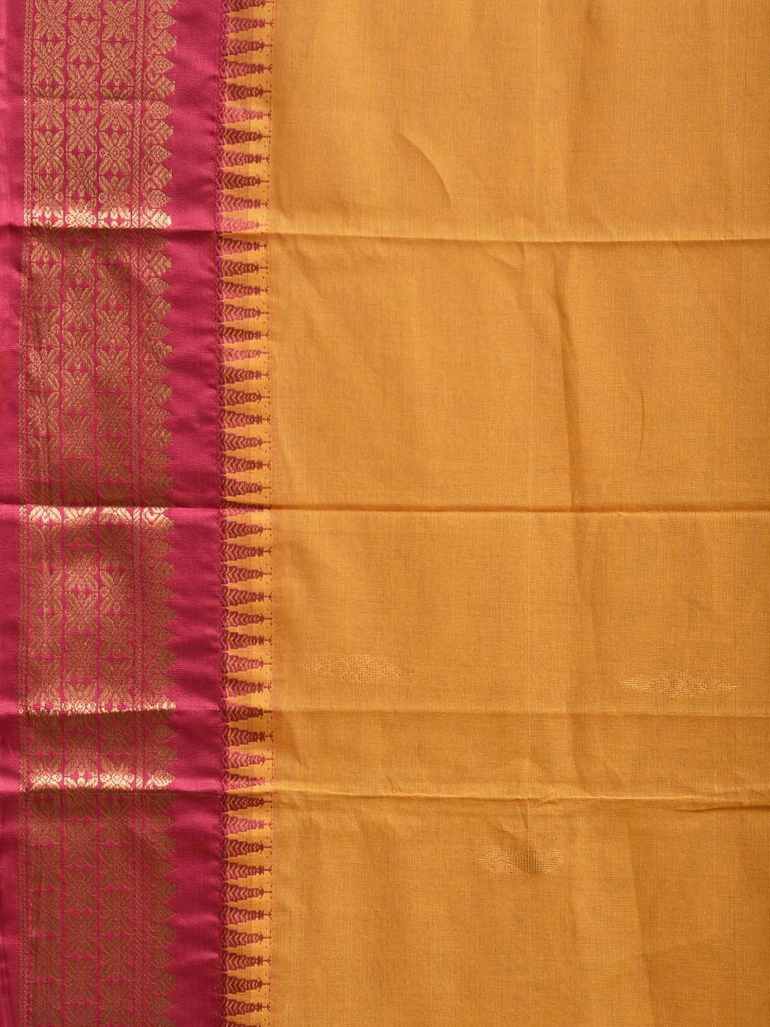 Yellow and Pink Gadwal Cotton Viscose Saree with Border and Pallu Design No Blouse g0519