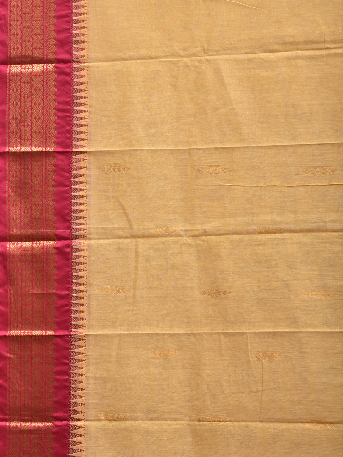 Light Yellow and Pink Gadwal Cotton Viscose Saree with Border and Pallu Design g0539