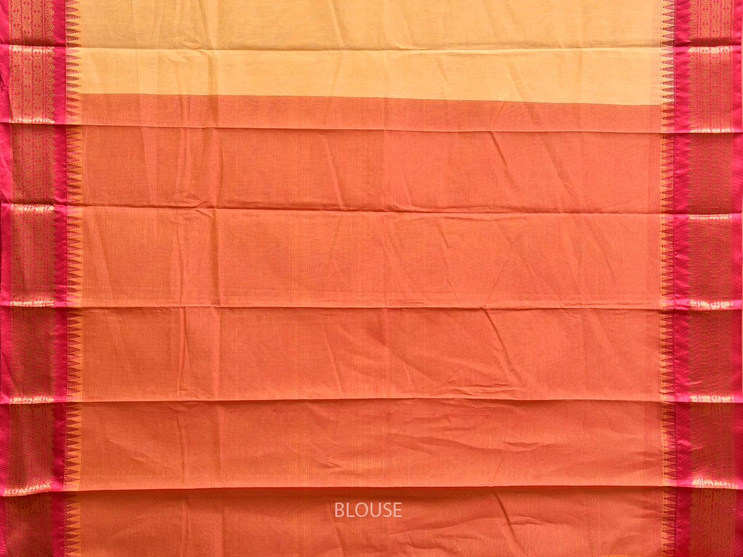 Light Yellow and Pink Gadwal Cotton Viscose Saree with Border and Pallu Design g0539