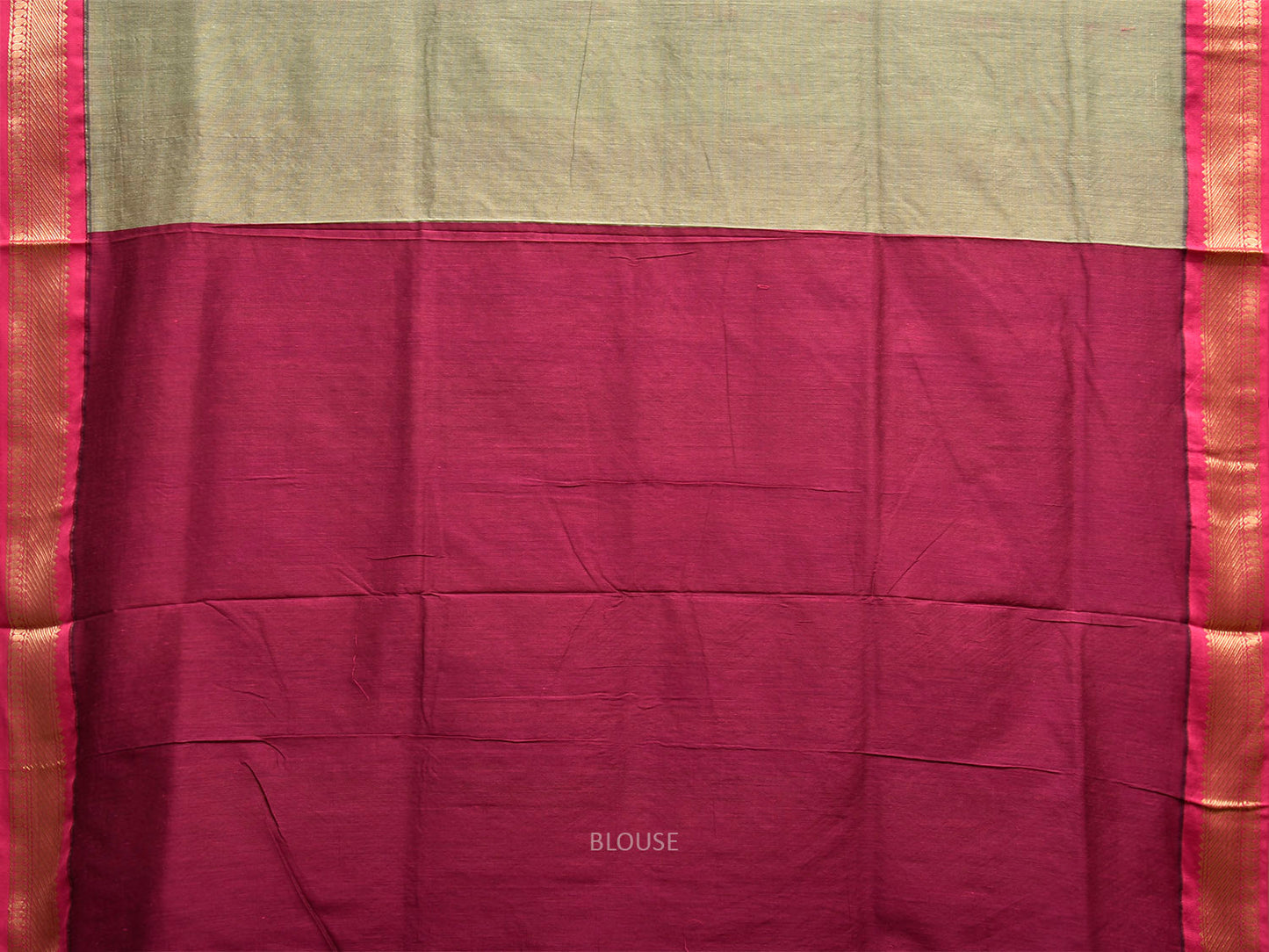 Sea Green and Pink Gadwal Cotton Viscose Saree with Border and Pallu Design g0545