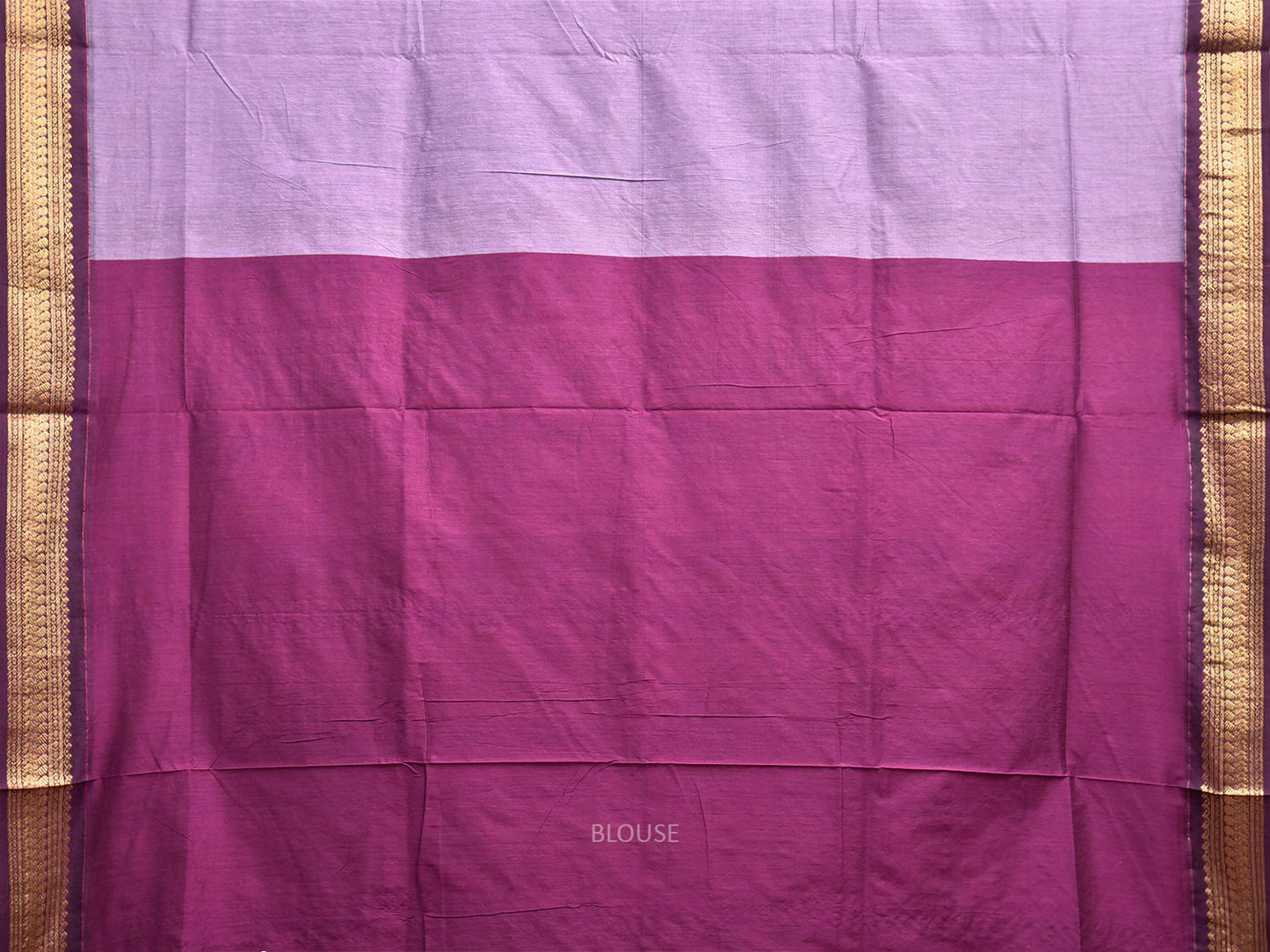 Lavender and Purple Gadwal Cotton Viscose Saree with Border and Pallu Design g0582