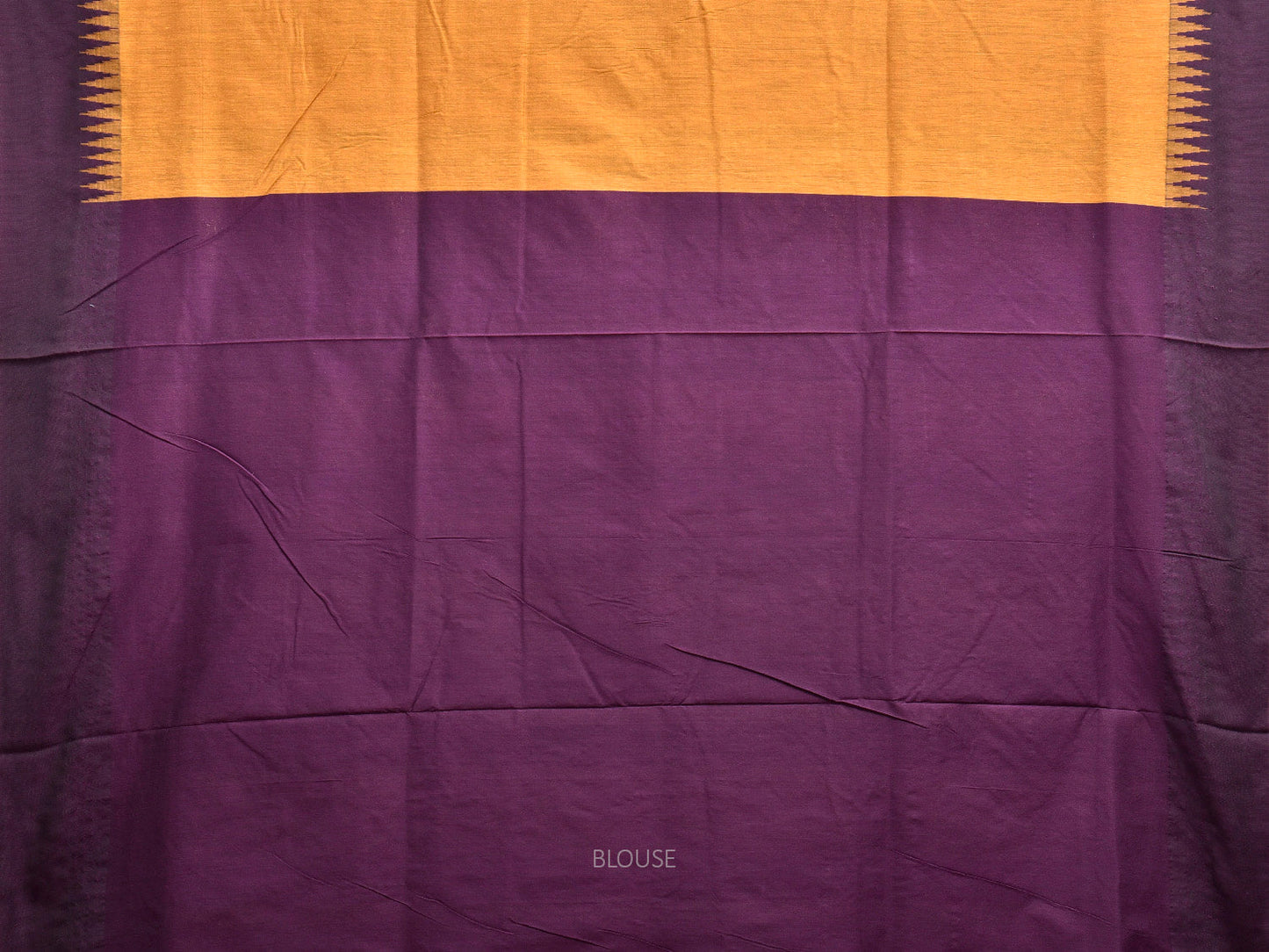 Orange and Purple Gadwal Cotton Viscose Saree with Temple Border Design g0584