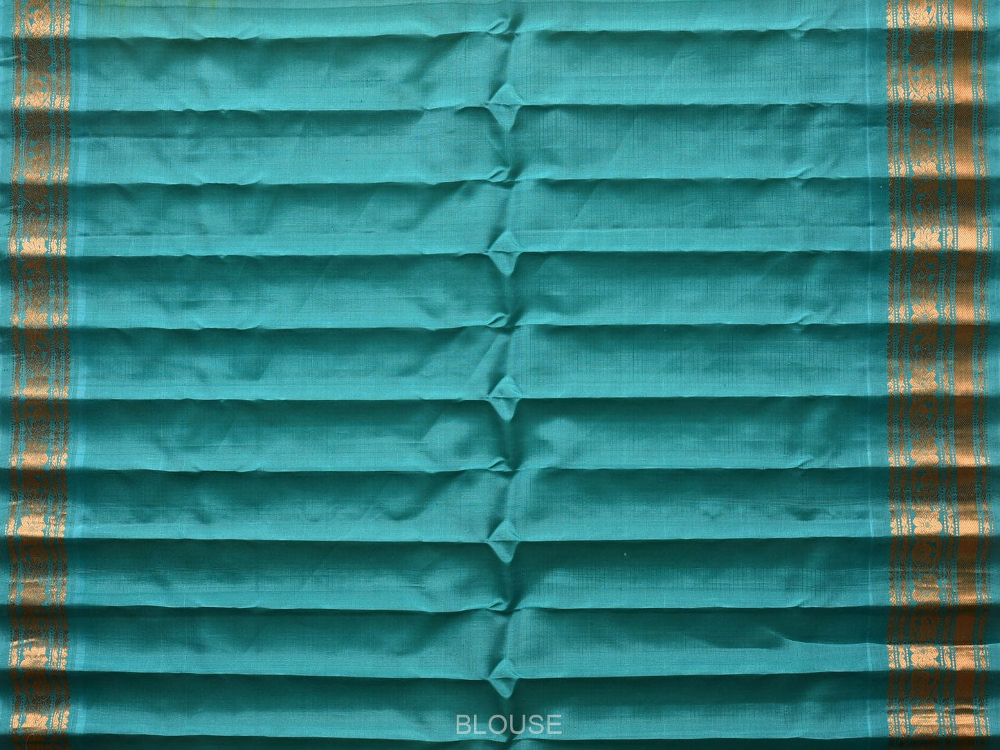 Green and Blue Gadwal Silk Handloom Saree with Checks, Buta and Pallu Design g0367