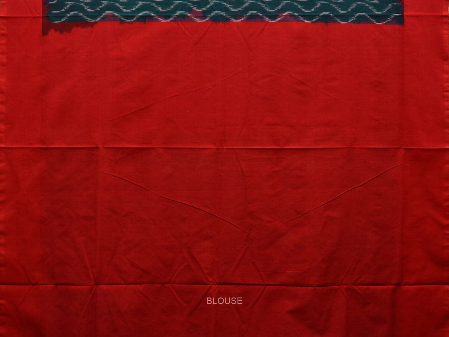 Green and Red Pochampally Ikat Cotton Handloom Saree with Waves Design i0709