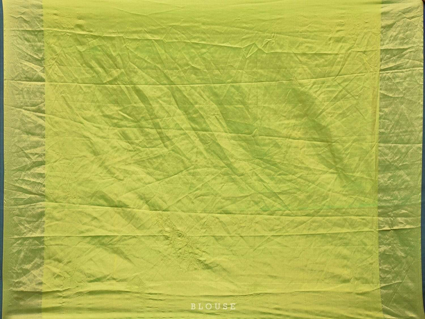 Green Bandhani Kanchipuram Silk Handloom Saree with Nilambari Buta Design bn0219