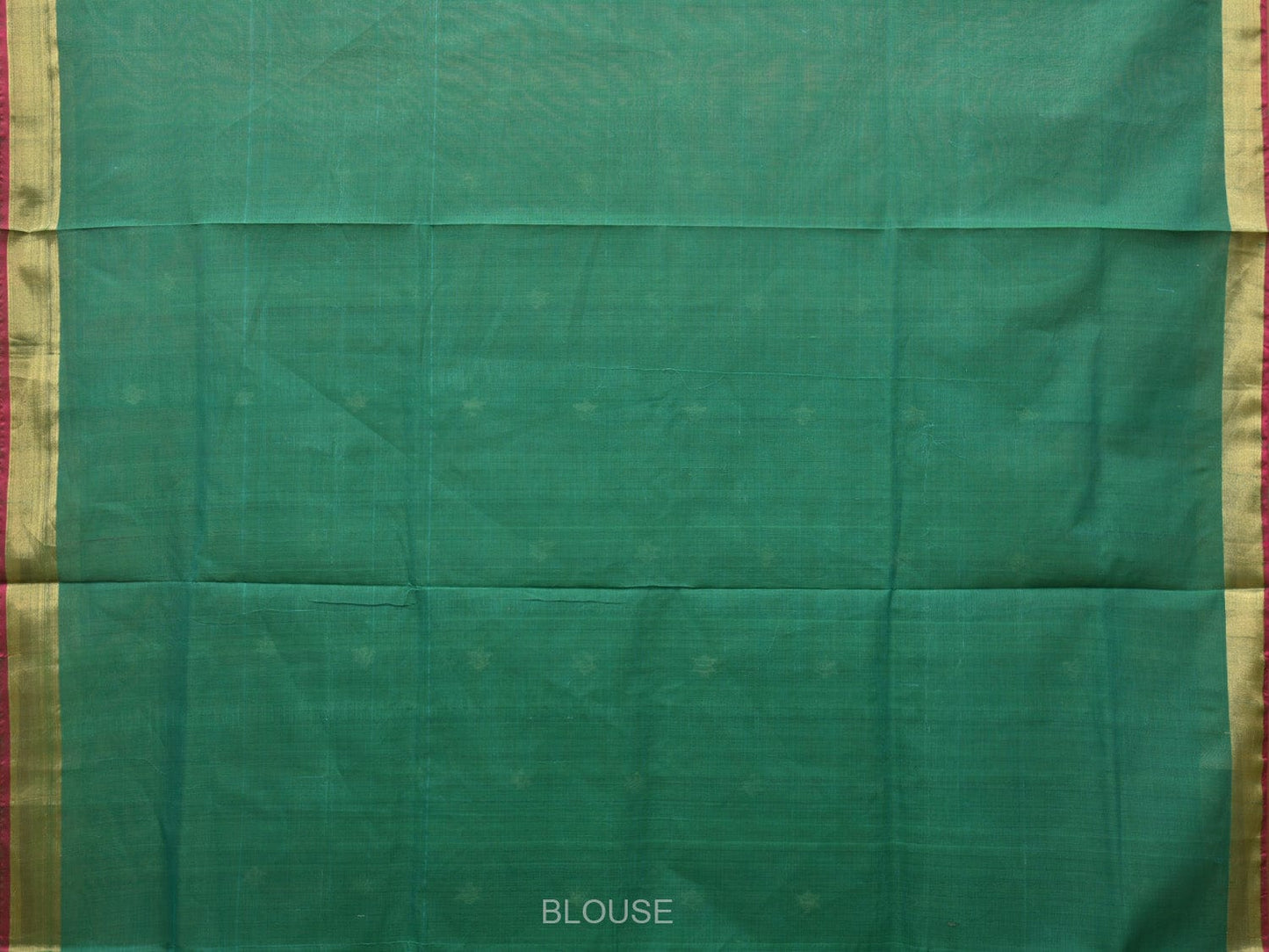 Green Khadi Cotton Handloom Saree with Cows Pallu Design kh0655