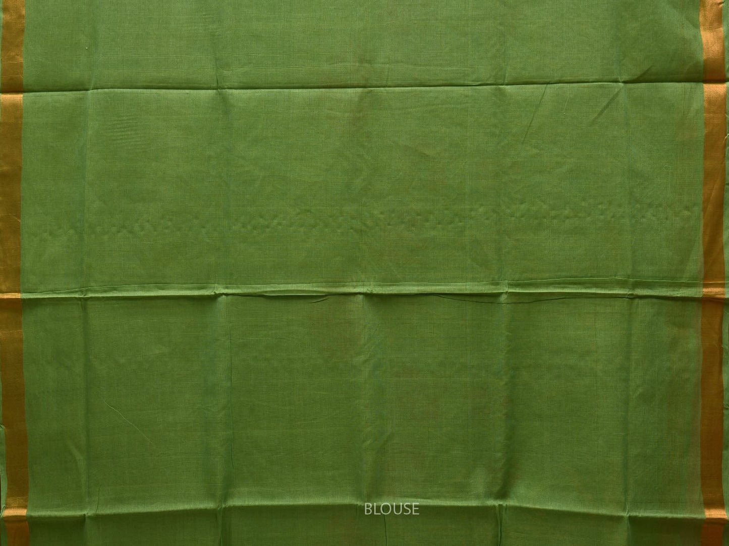 Green Khadi Cotton Handloom Saree with Peacock Pallu and Border Design kh0536