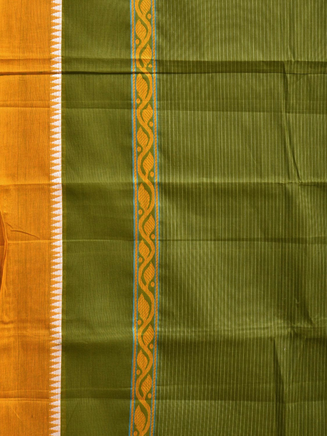 Green Narayanpet Cotton Handloom Saree with Big Border Design No Blouse np0848