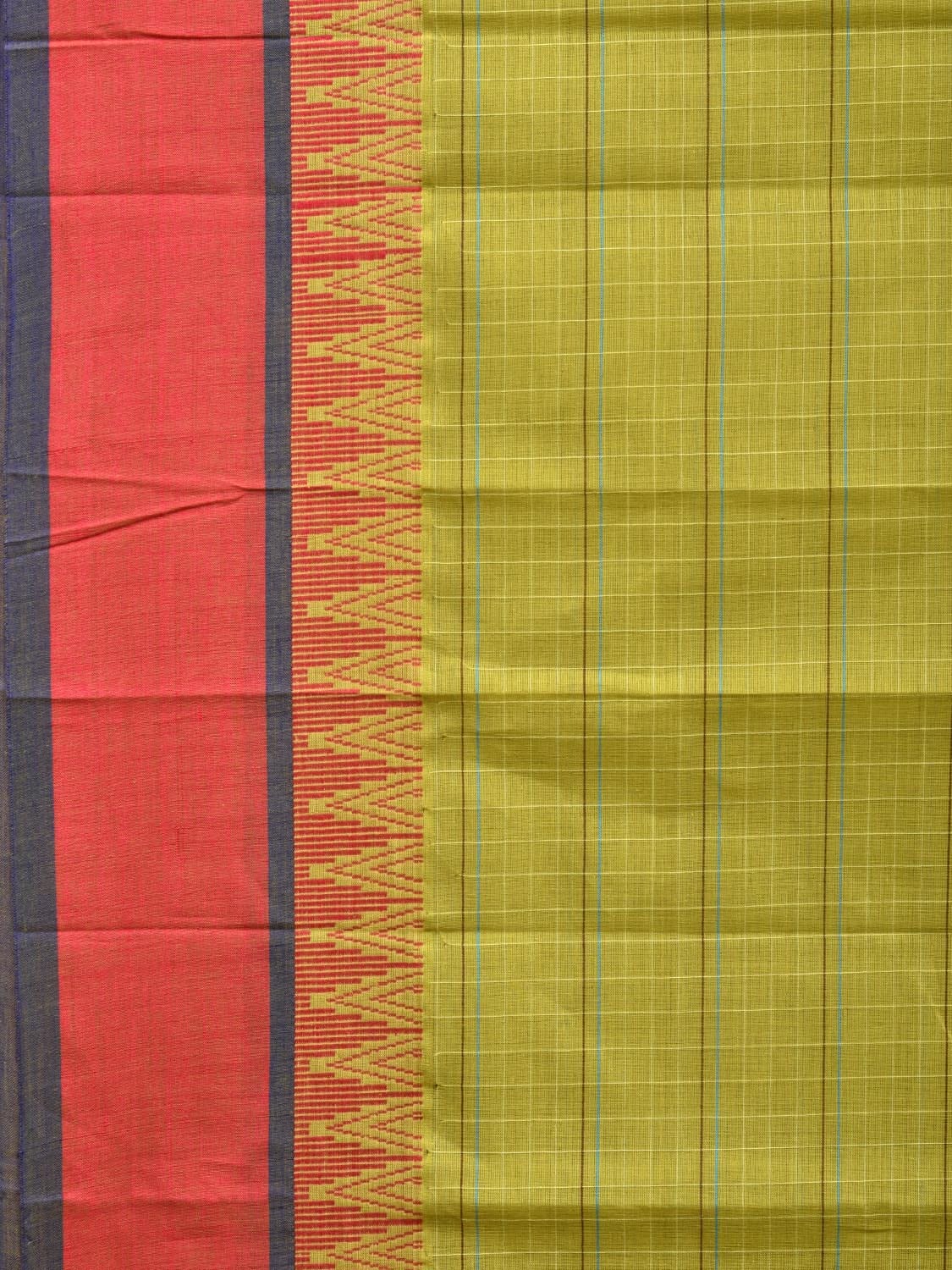 Green Narayanpet Cotton Handloom Saree with Strips Design No Blouse np0746