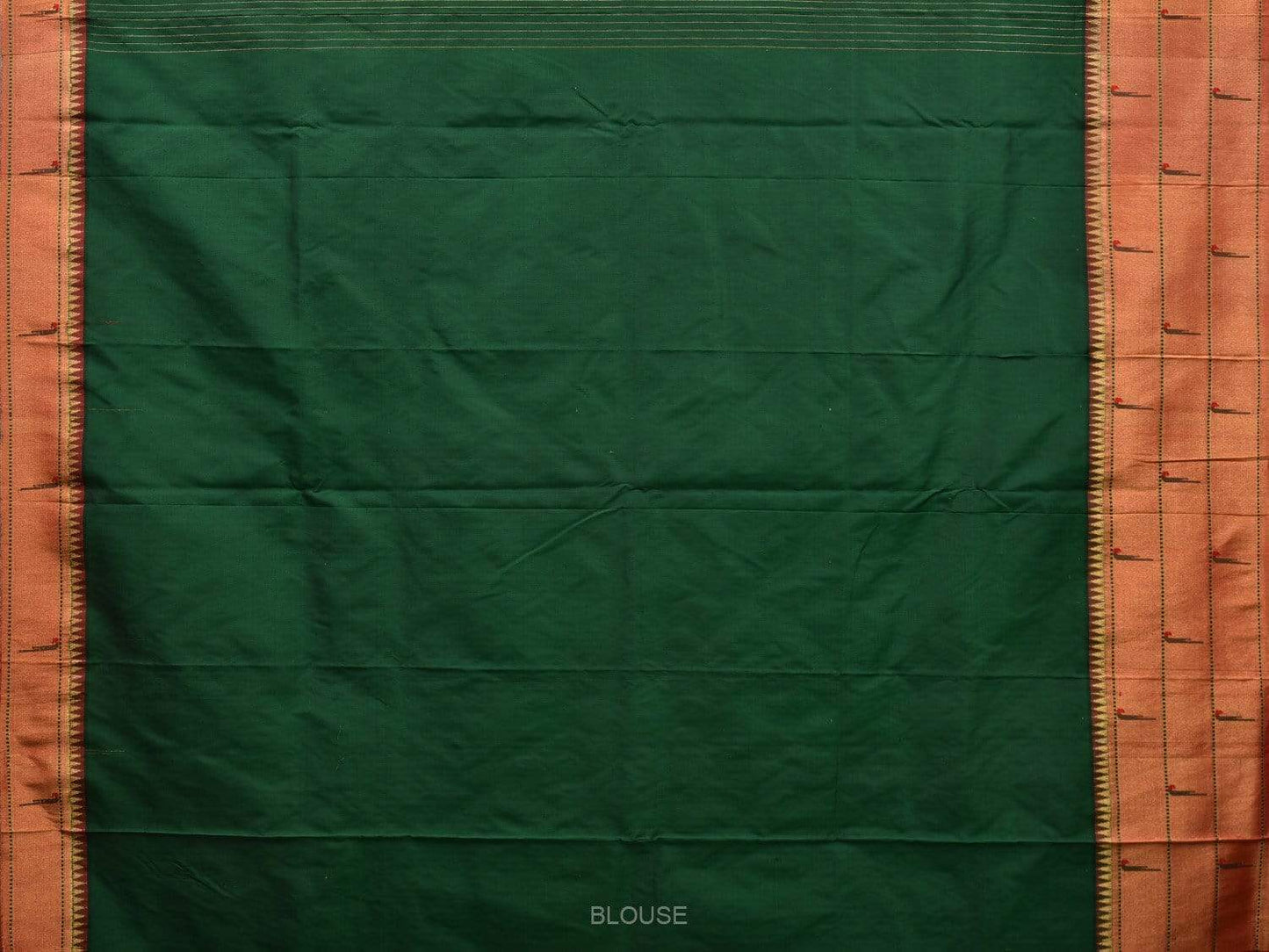 Green Paithani Silk Saree with Strips and Triple Muniya Border Design p0392