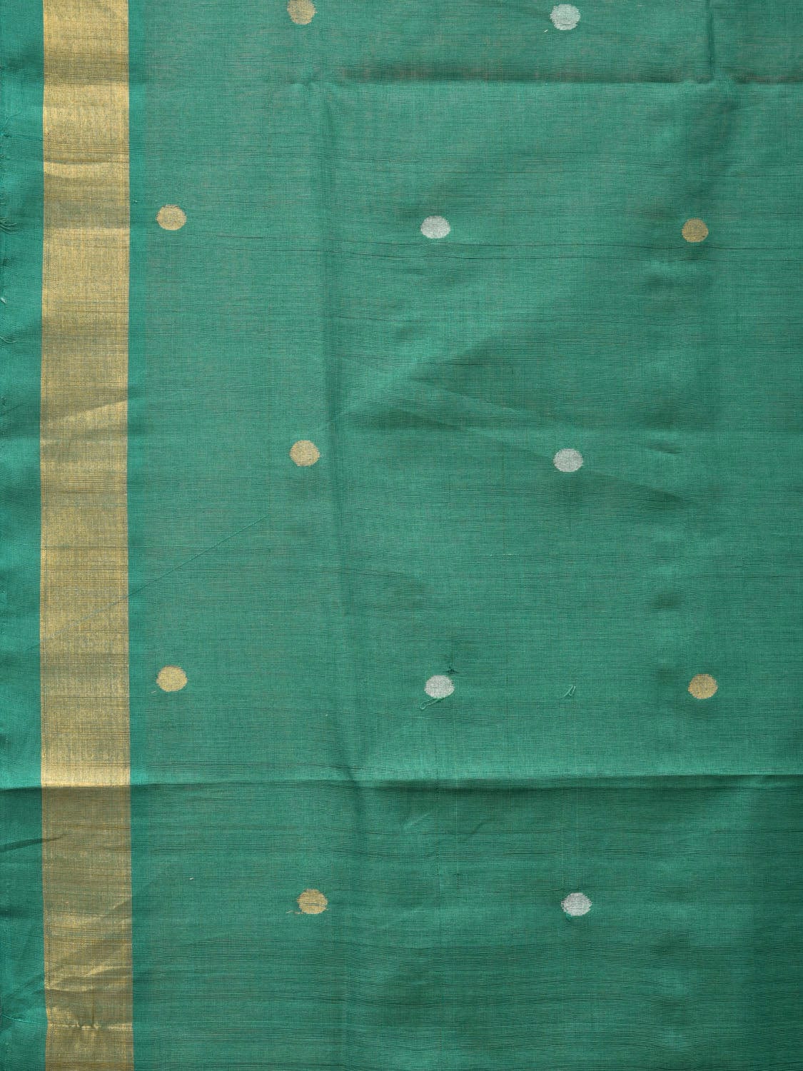 Green Uppada Cotton Handloom Saree with Grill Pallu Design u2166