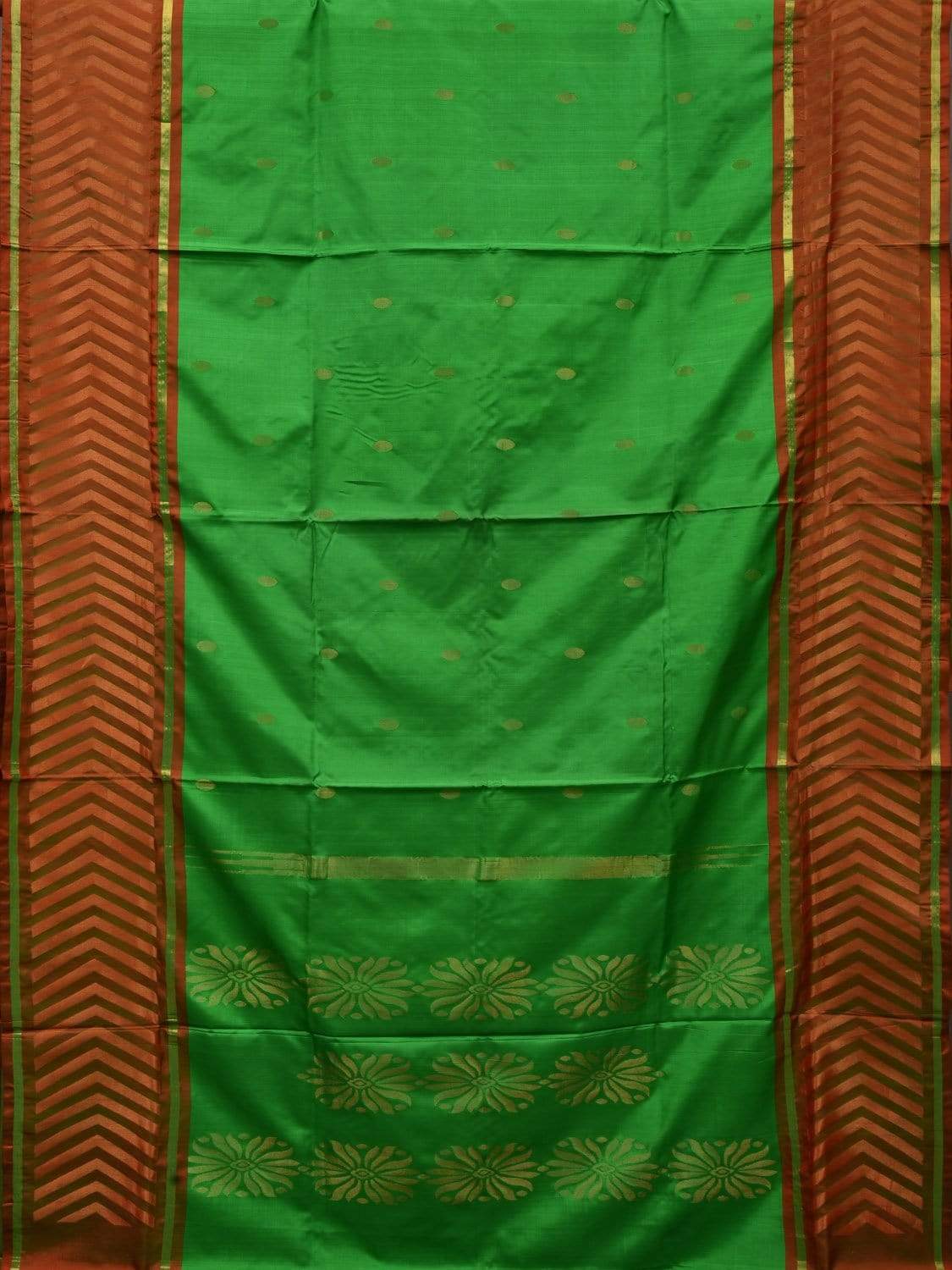 Green Uppada Silk Handloom Saree with Border Design u1773
