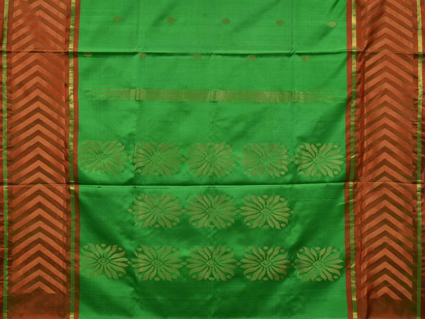 Green Uppada Silk Handloom Saree with Border Design u1773