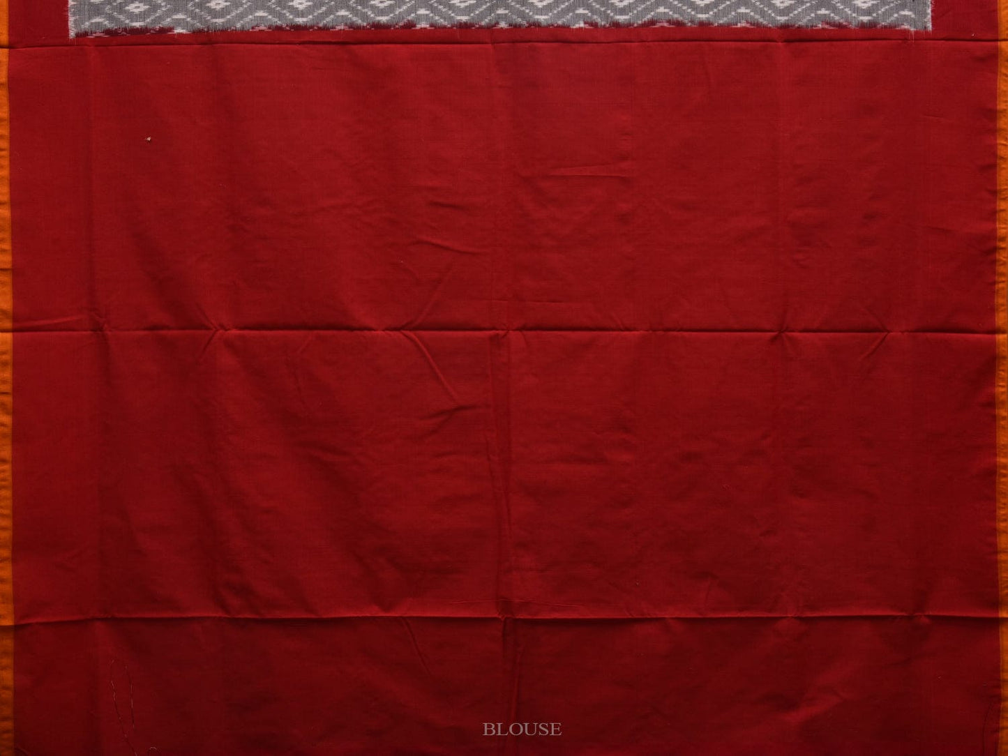 Grey and Red Pochampally Ikat Cotton Handloom Saree with Grill Design i0646