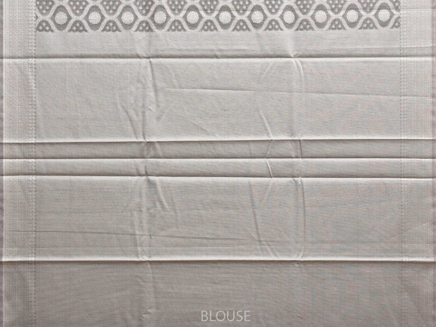 Grey Dhakai Jamdani Cotton Viscose Saree with All Over Grill Design dj0069