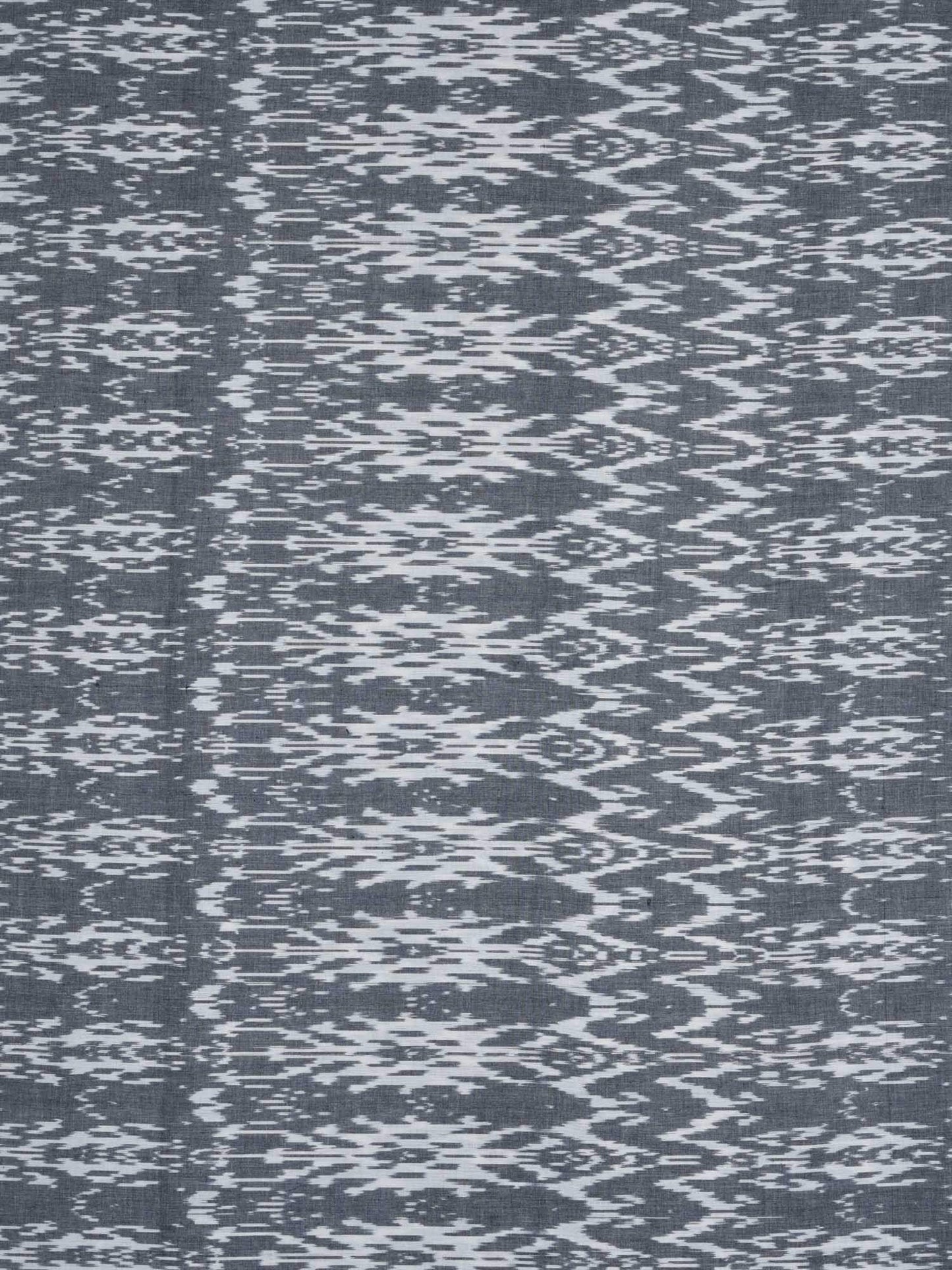 Grey Ikat Cotton Handloom Fabric With Abstract Design F0091