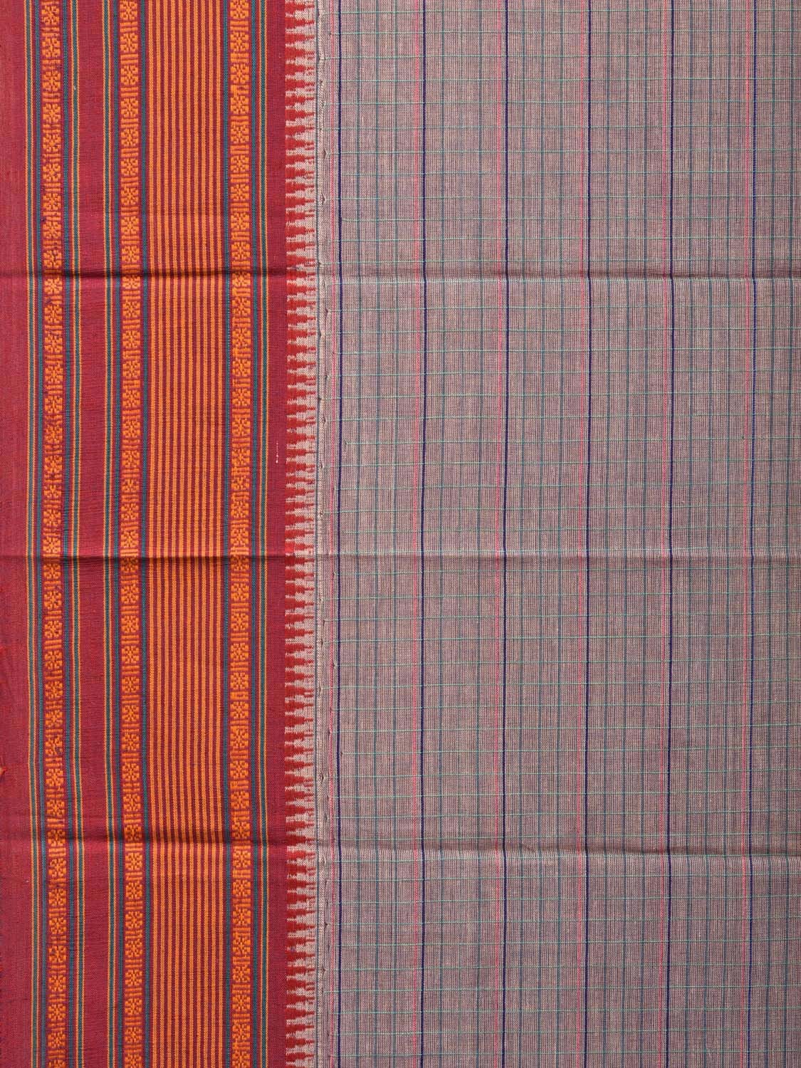 Grey Narayanpet Cotton Handloom Saree with Strips Design No Blouse np0695