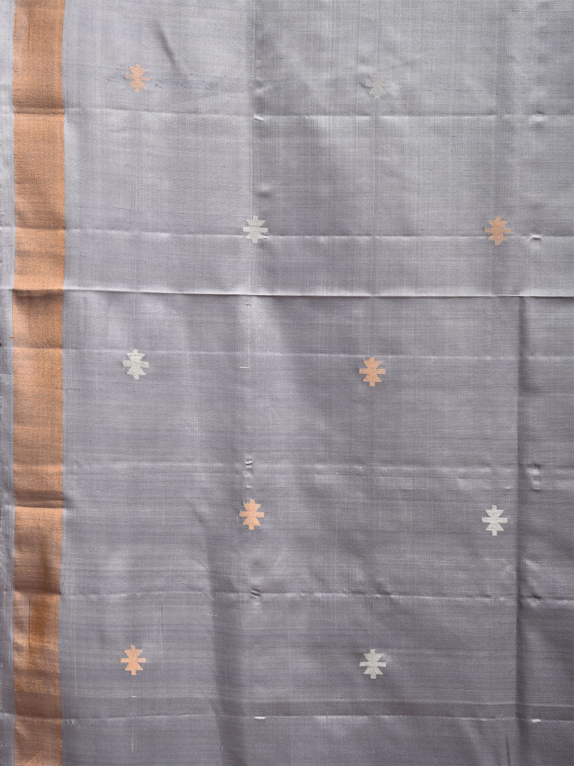 Grey Uppada Silk Handloom Saree with Jamdani Pallu Design u2294