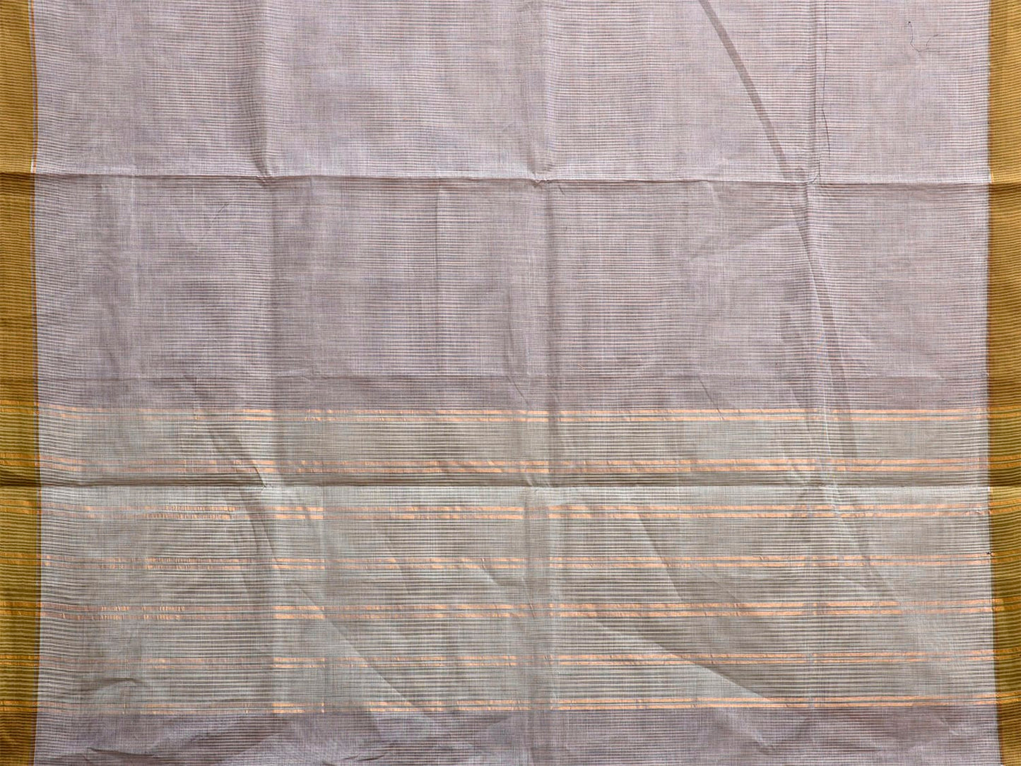 Grey Venkatagiri Cotton Saree with Body Strips Design No Blouse v0139