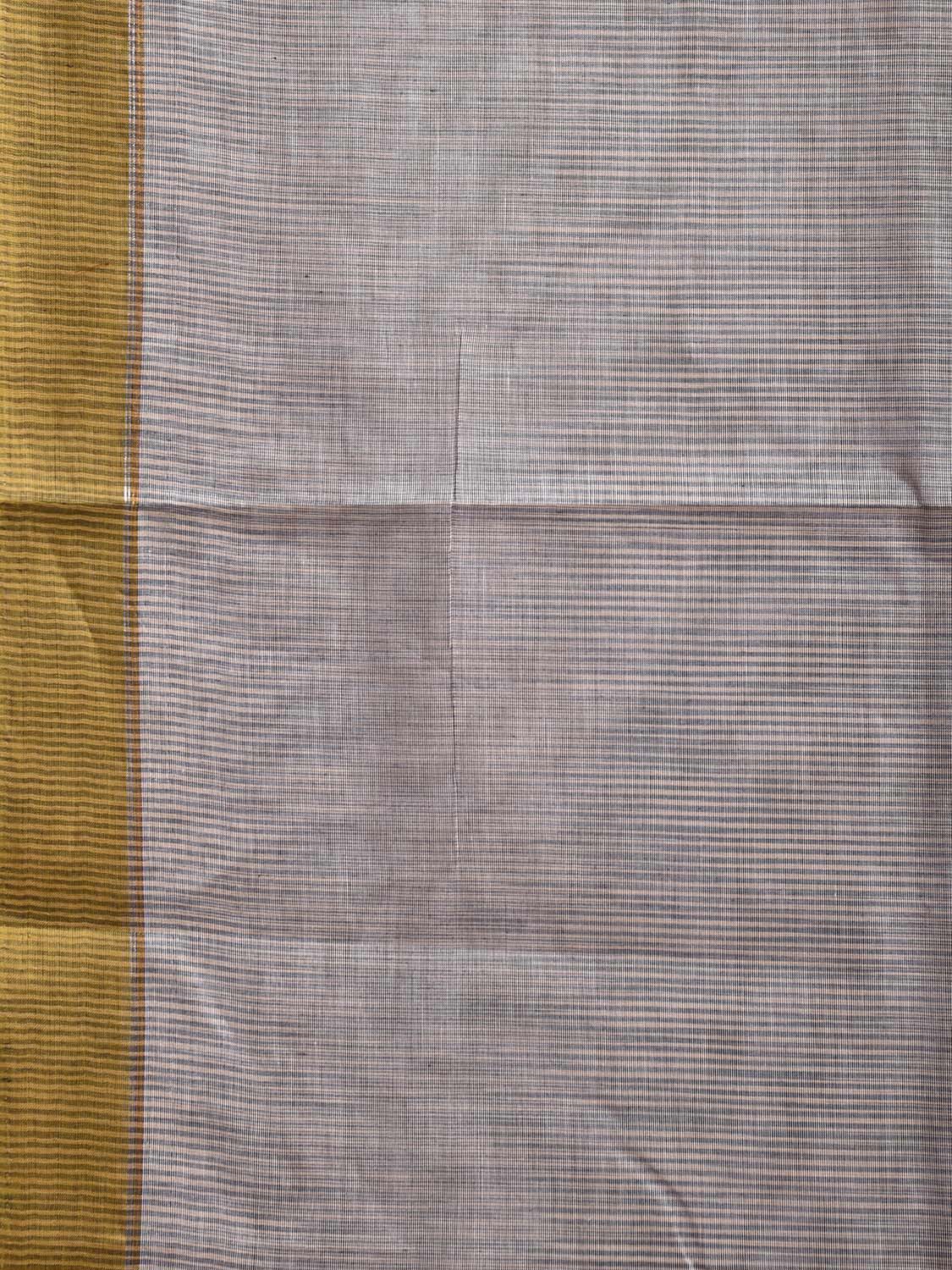Grey Venkatagiri Cotton Saree with Body Strips Design No Blouse v0139