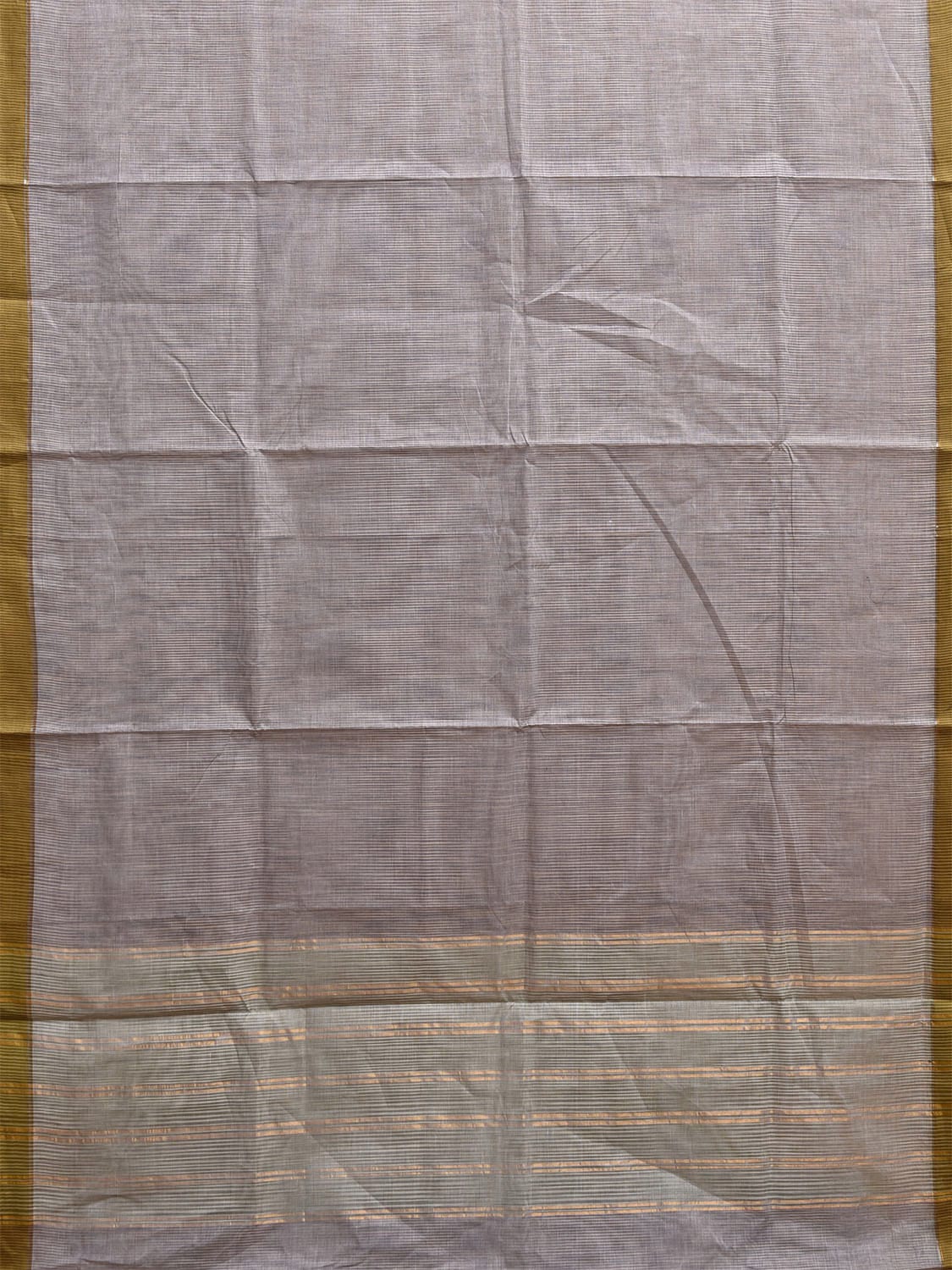 Grey Venkatagiri Cotton Saree with Body Strips Design No Blouse v0139