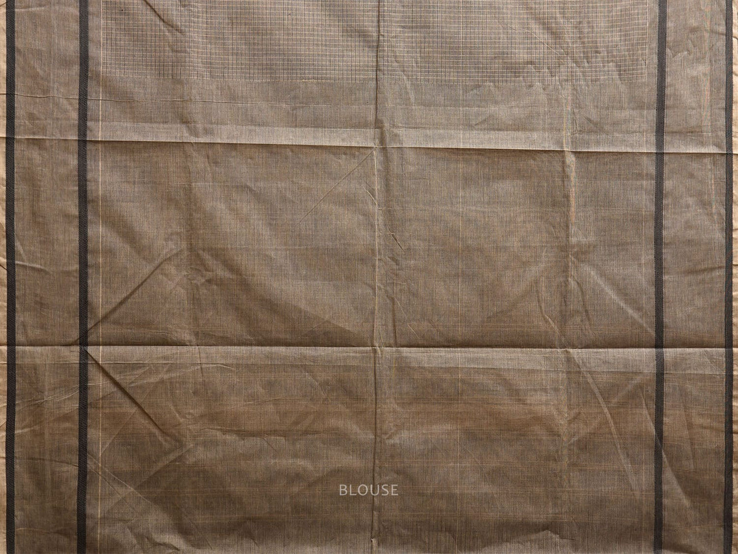 Grey Venkatagiri Cotton Saree with Checks and Strips Pallu Design v0116