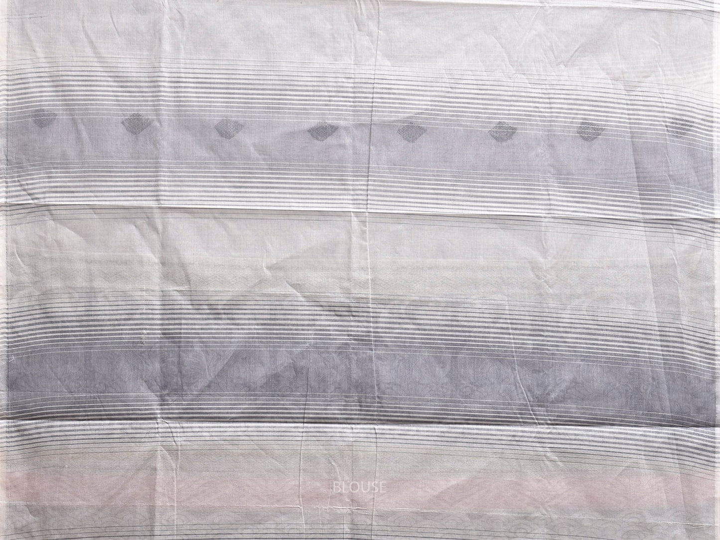 Grey Venkatagiri Cotton Saree with Strips Buta and Pallu Design v0142