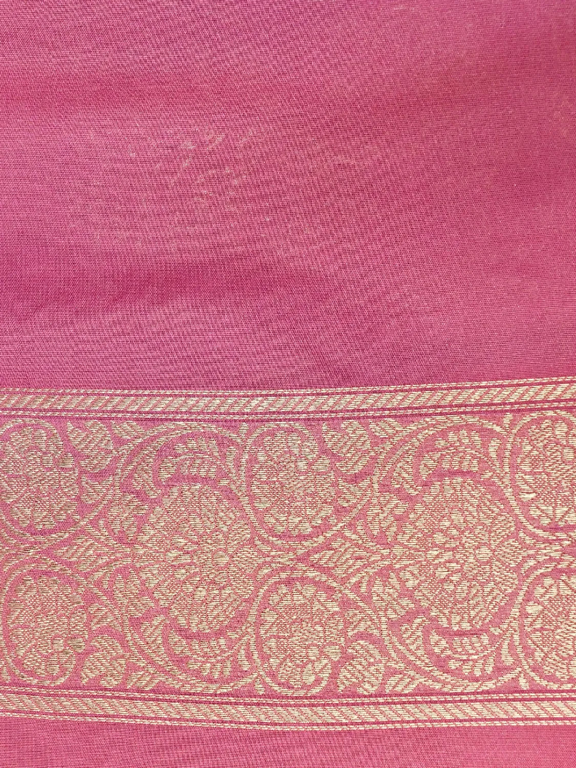 Classic Rose Pink & Gold Banarasi Katan Silk Brocade Saree DSK0035