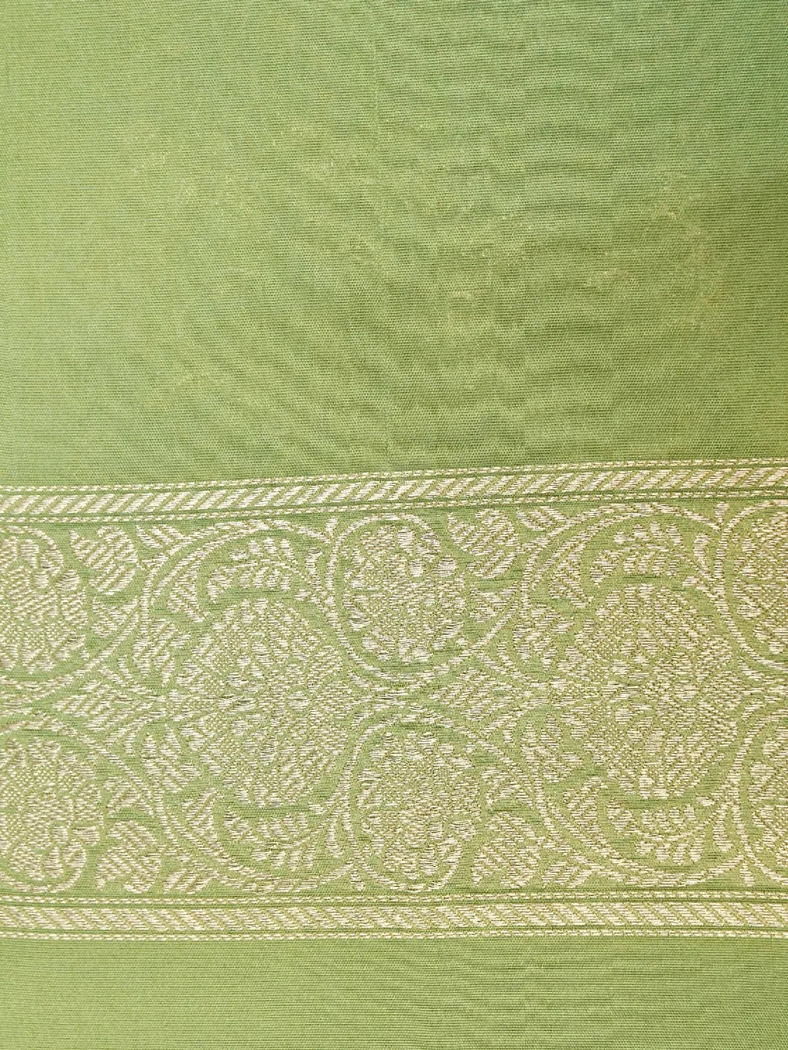 Mint Green Banarasi Katan Silk Saree with All-Over Gold Brocade Weave DSK0036