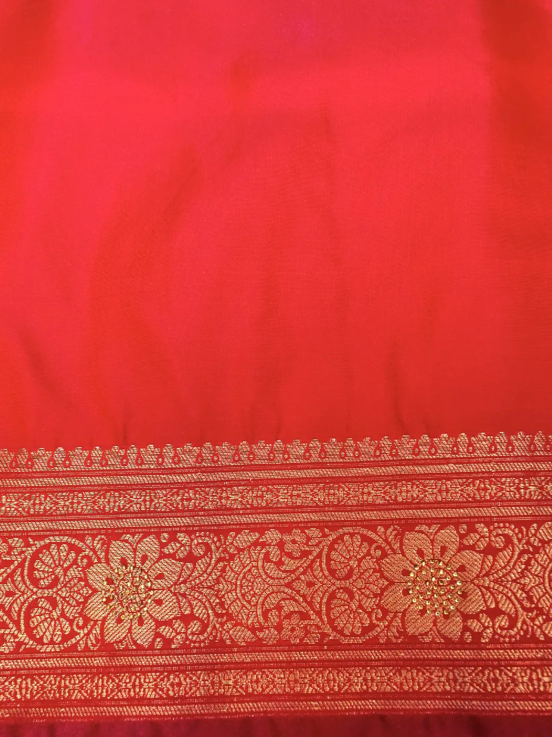 Vibrant Rani Pink Banarasi Silk Saree with Heavy Gold Zari Swarovski Crystal Stones Weave DSK0020