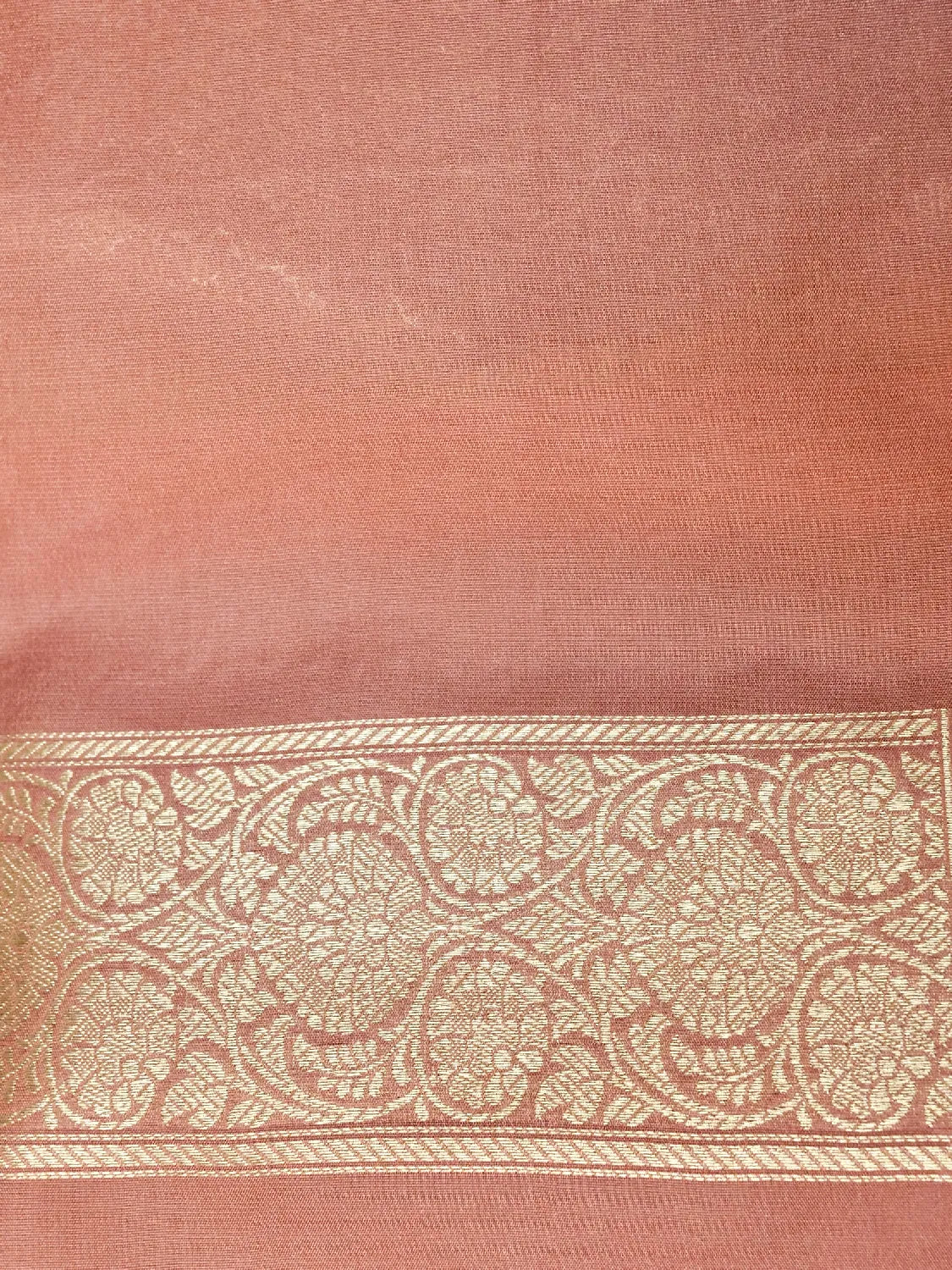 Regal Dusty Rose Banarasi katan Silk Saree with Gold Zari Brocade DSK0030