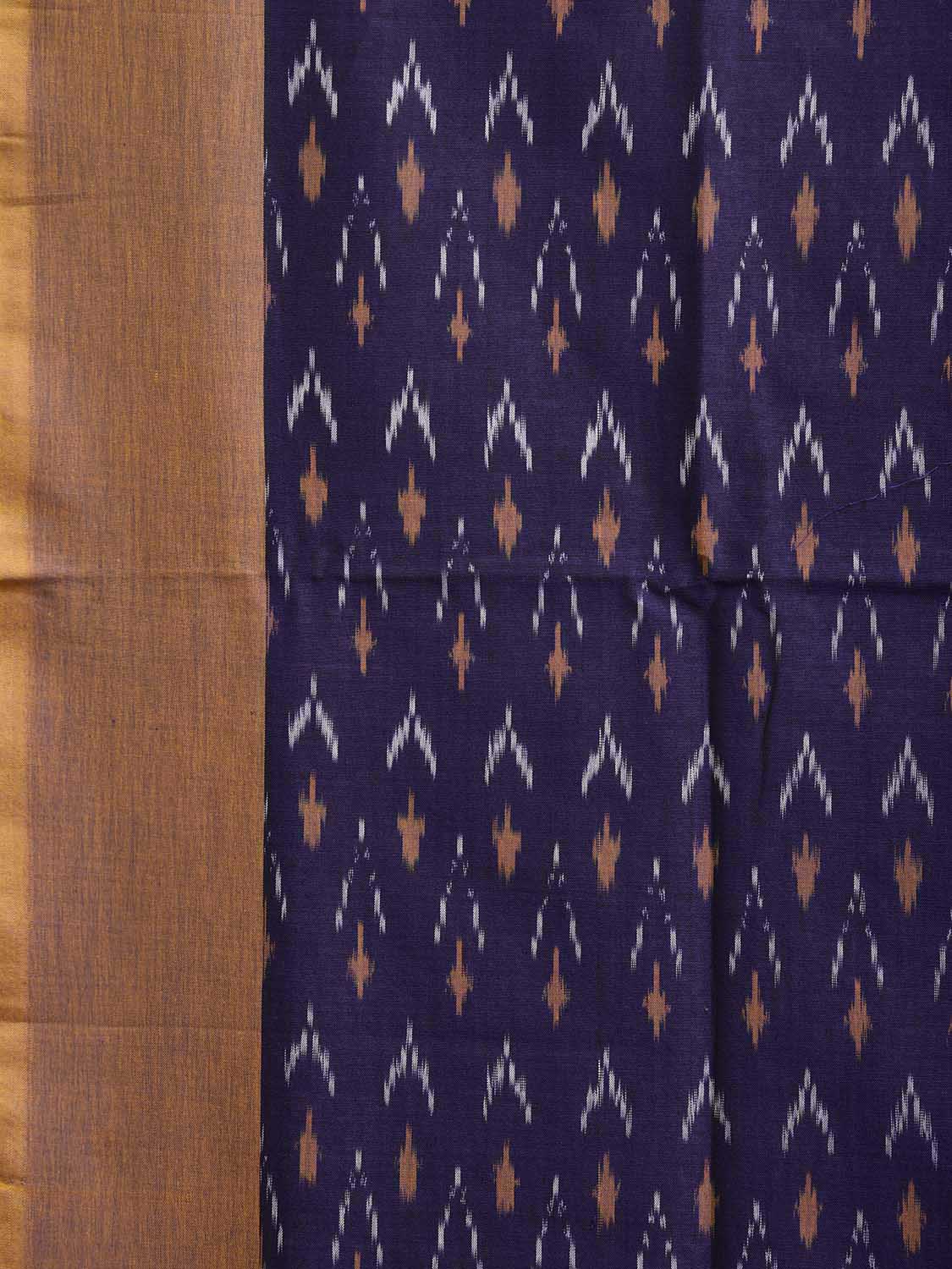 Indigo Ikat Cotton Handloom Saree with All Over Arrow Head Buta Design No Blouse i0937