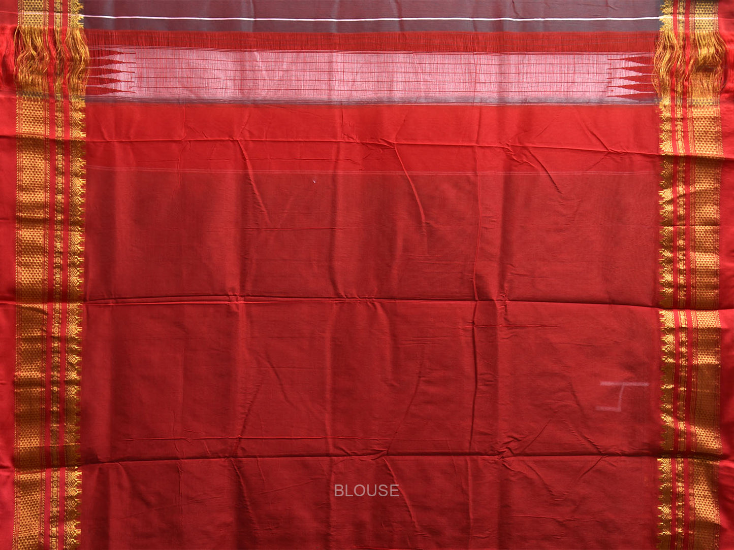 Teal and Red ilkal Viscose Silk Saree with Checks and Contrast Teni Tope Kammi Pallu Design il0020
