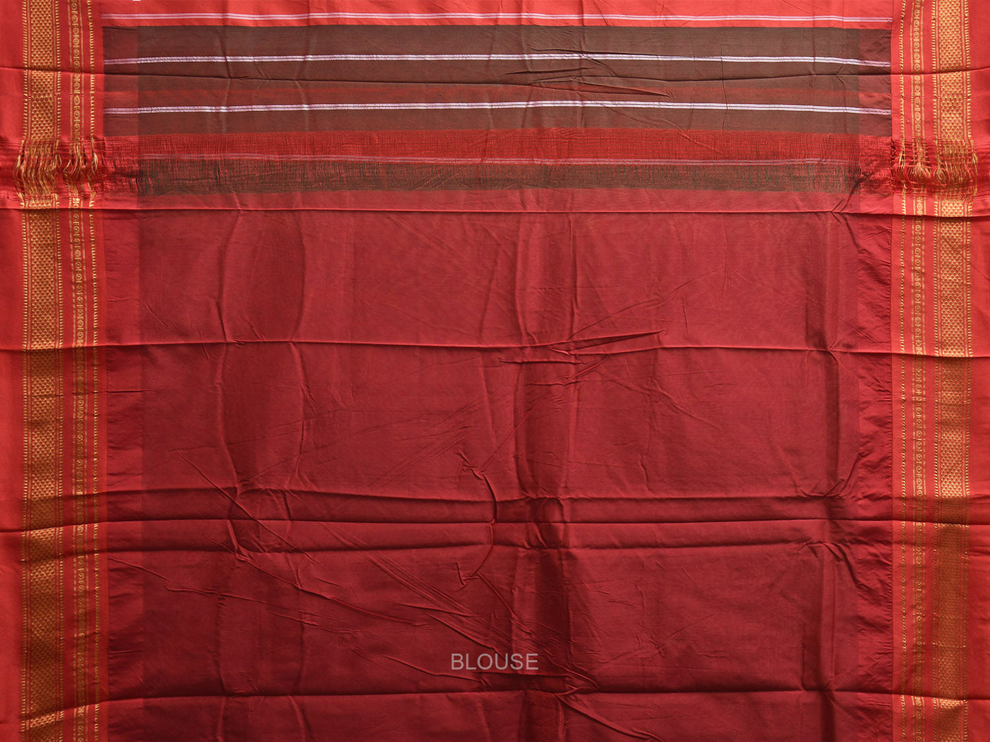 Green and Red ilkal Viscose Silk Saree with Temple Border and Contrast Teni Tope Kammi Pallu Design il0025