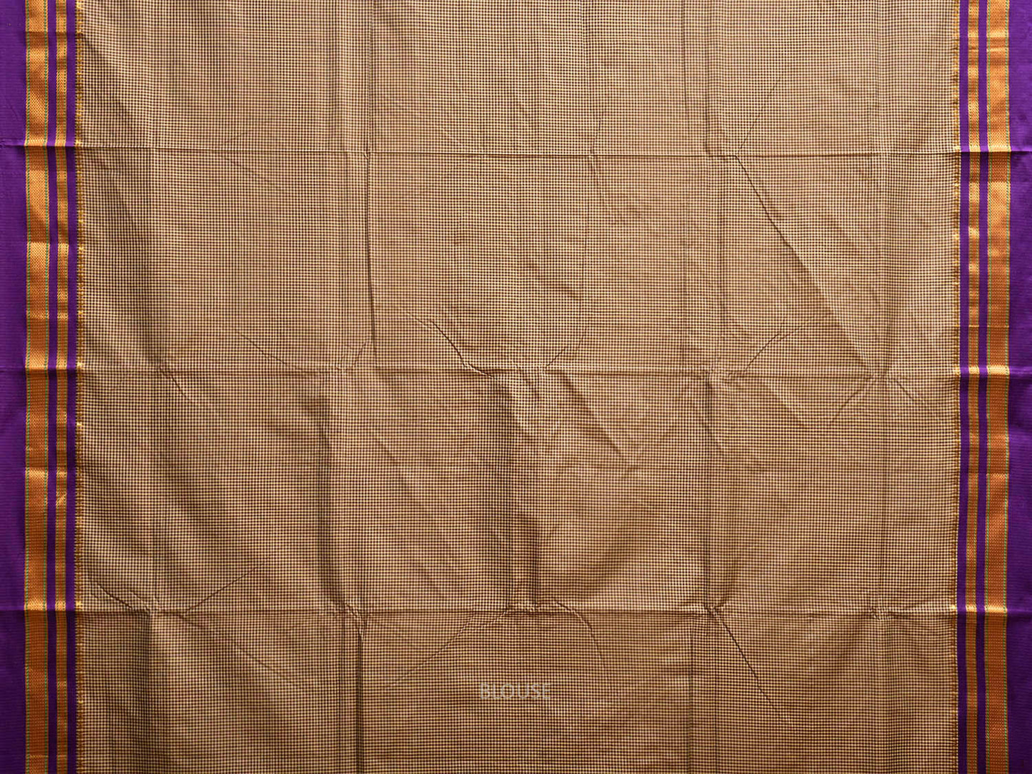 Dark Blue and Yellow ilkal Viscose Saree with Small Checks Design il0041