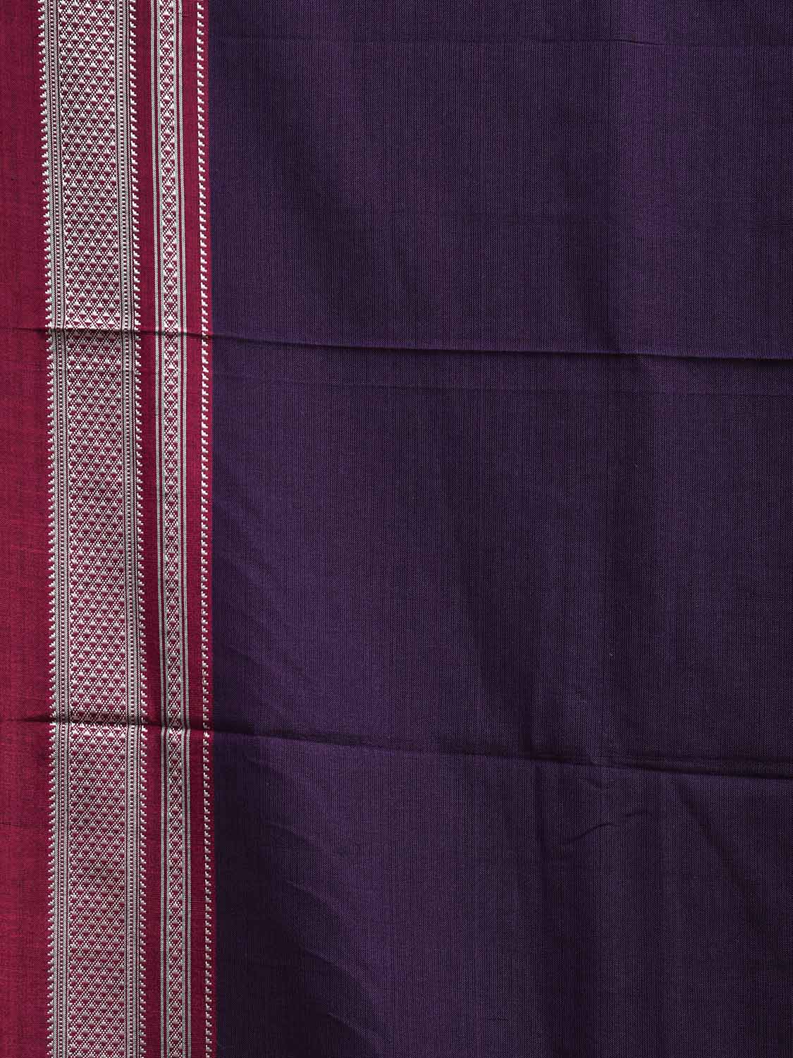 Wine and Pink ilkal Cotton Plain Saree with Strips Pallu Design No Blouse il0051