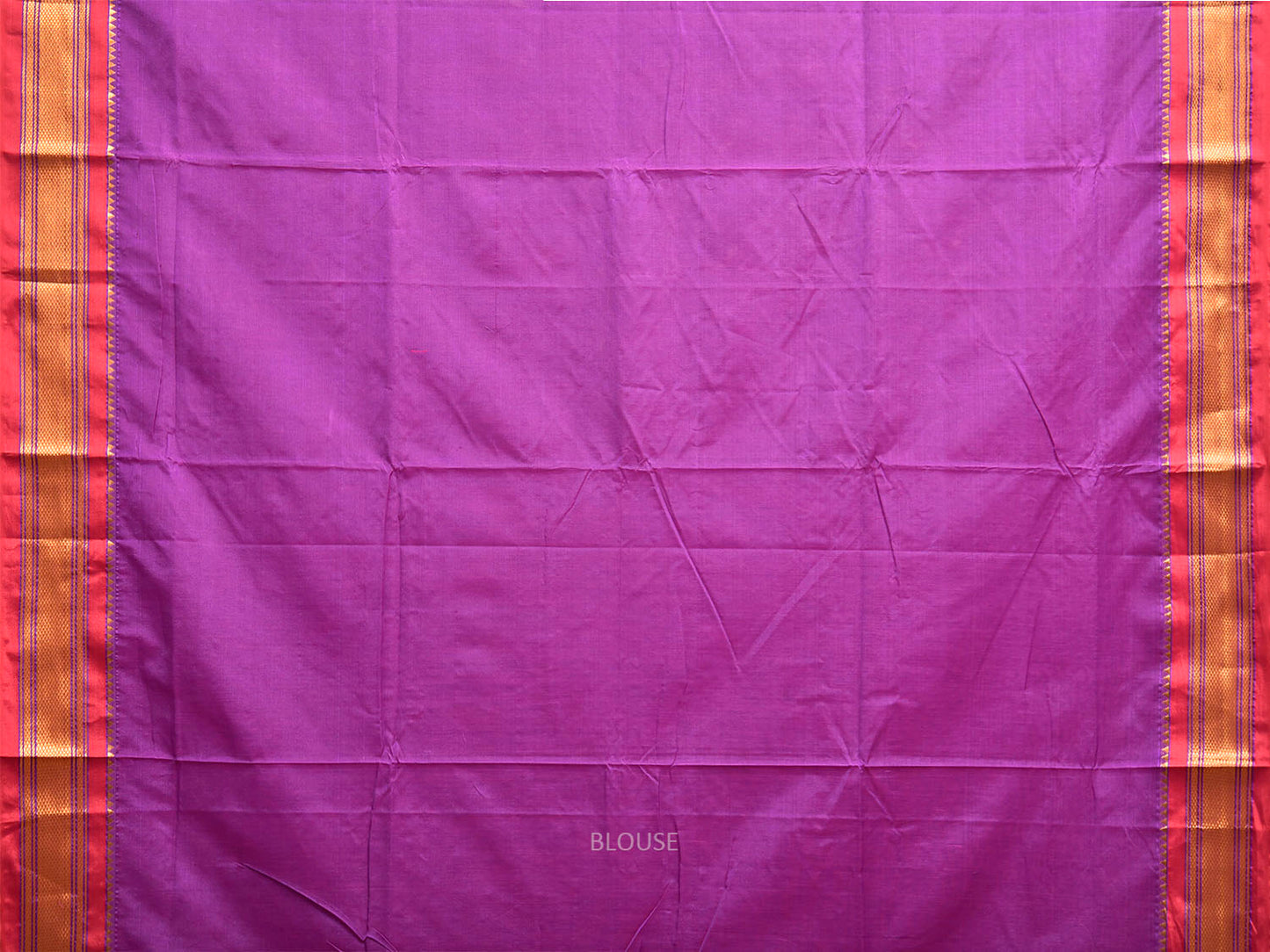 Magenta and Red ilkal Cotton Viscose Plain Saree with Contrast Pallu Design il0057