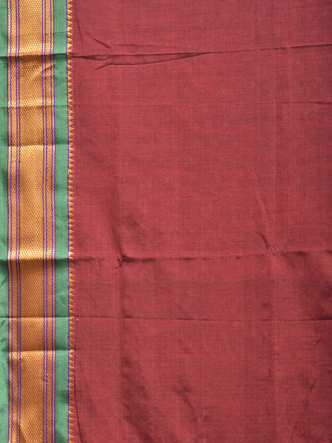 Maroon and Green ilkal Cotton Viscose Plain Saree with Contrast Pallu Design il0058