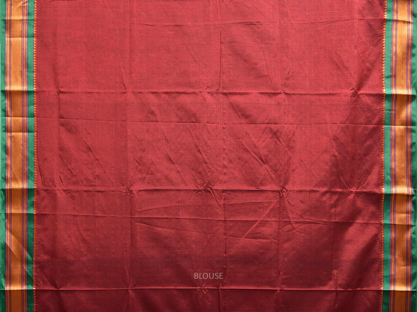 Maroon and Green ilkal Cotton Viscose Plain Saree with Contrast Pallu Design il0058