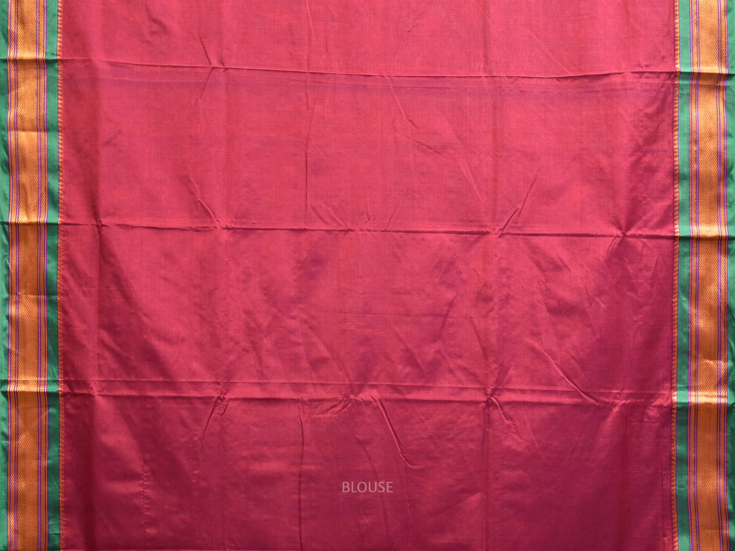 Magenta and Green ilkal Cotton Viscose Plain Saree with Contrast Pallu Design il0060